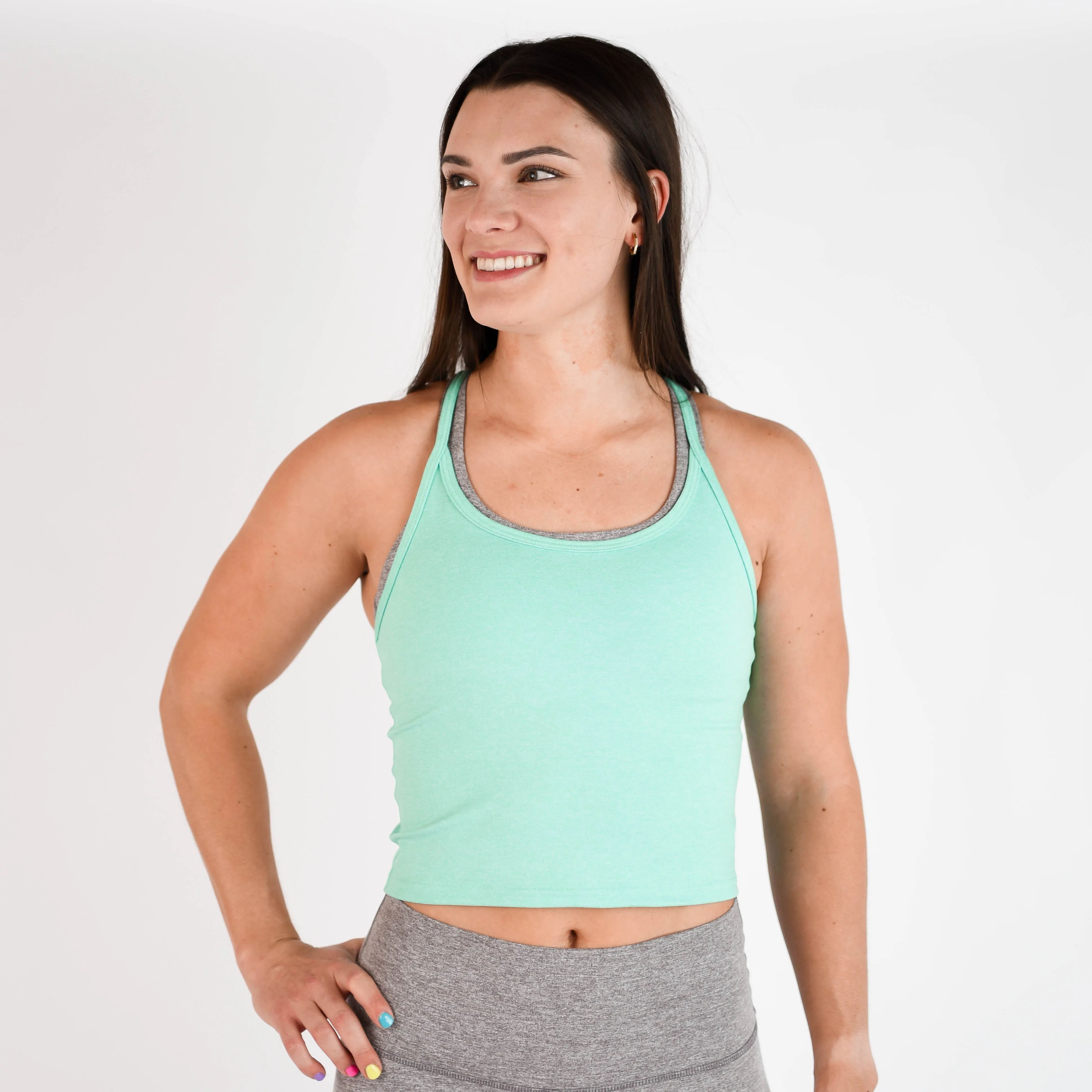 FLEO Switch Up Crop Tank - Biscay Green