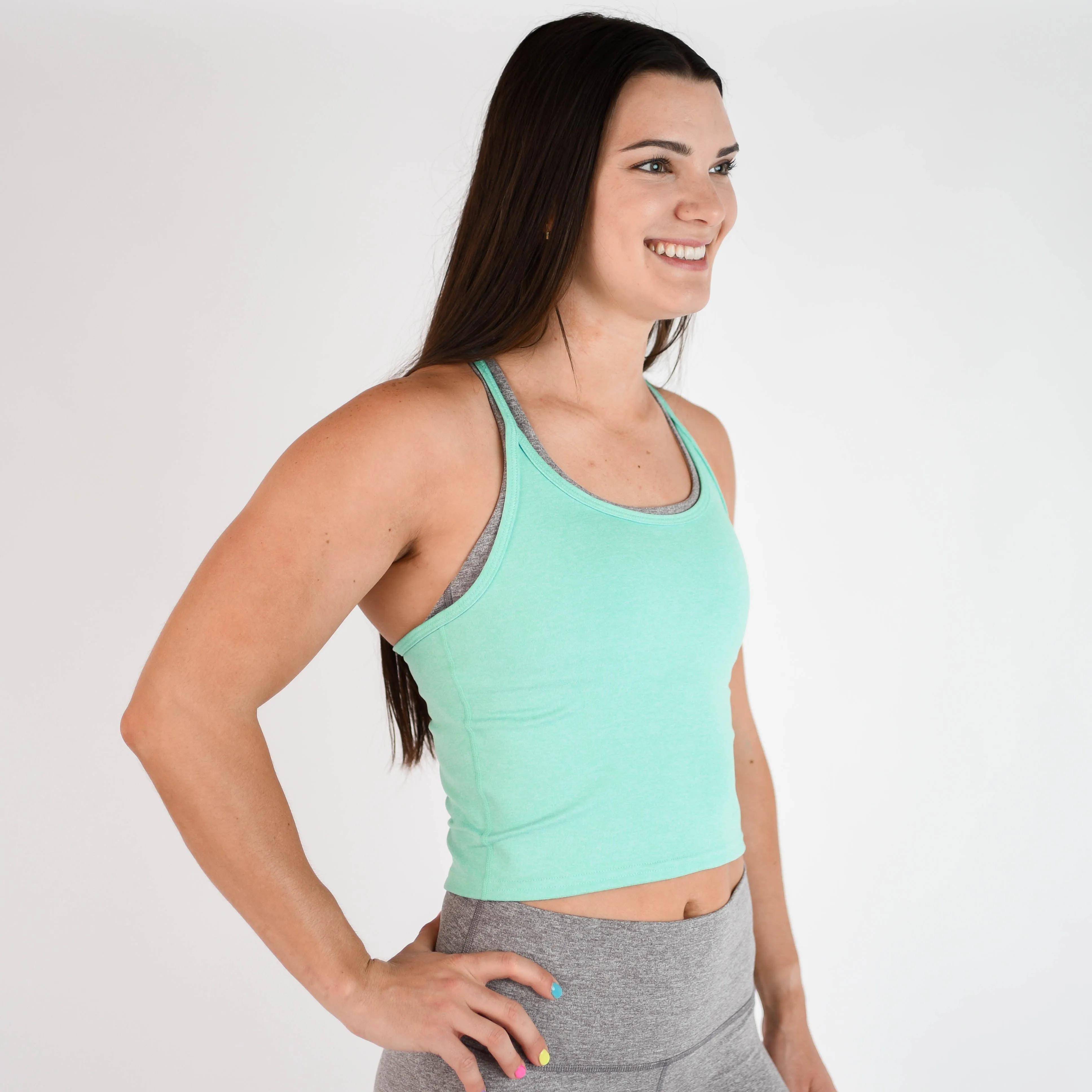 FLEO Switch Up Crop Tank - Biscay Green