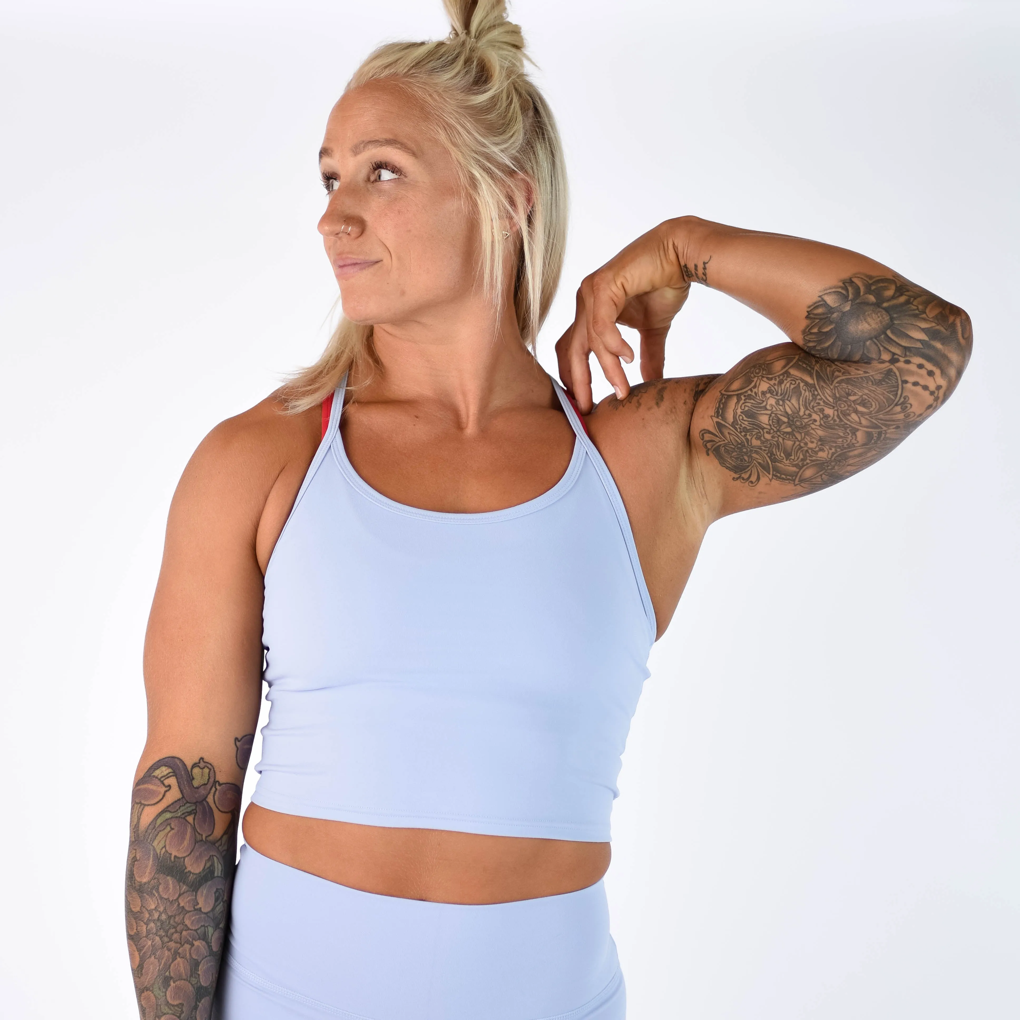 FLEO Switch Up Crop Tank - Blue Heron