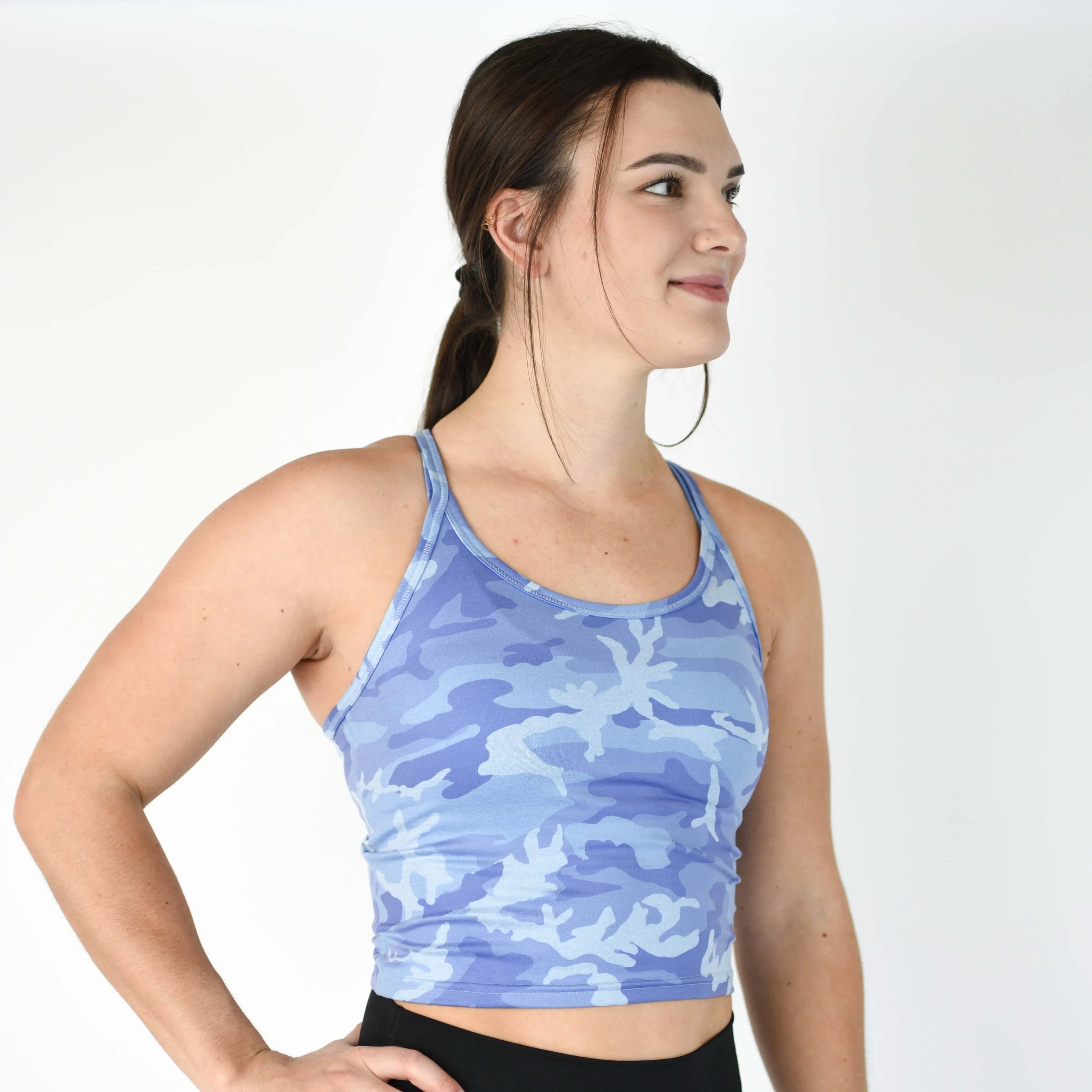 FLEO Switch Up Crop Tank - Peri Camo