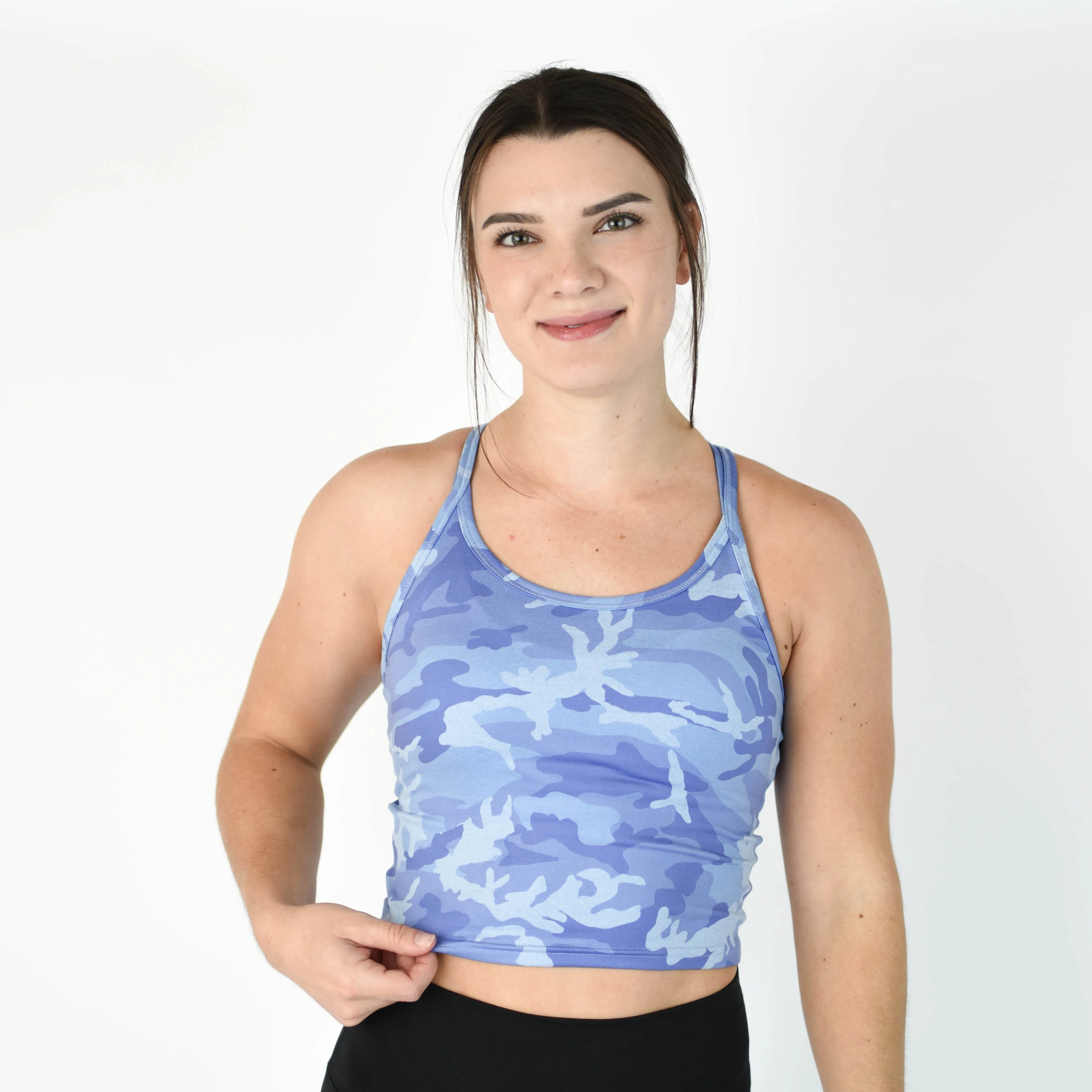 FLEO Switch Up Crop Tank - Peri Camo