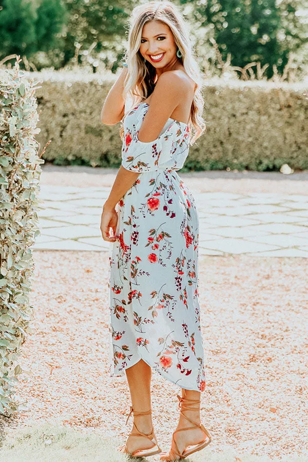 Floral Whimsy Midi Dress in White