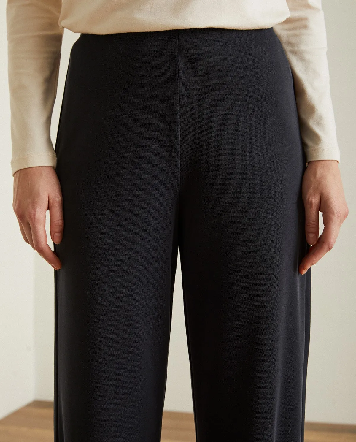 Fluid Wide Leg Trousers - Black