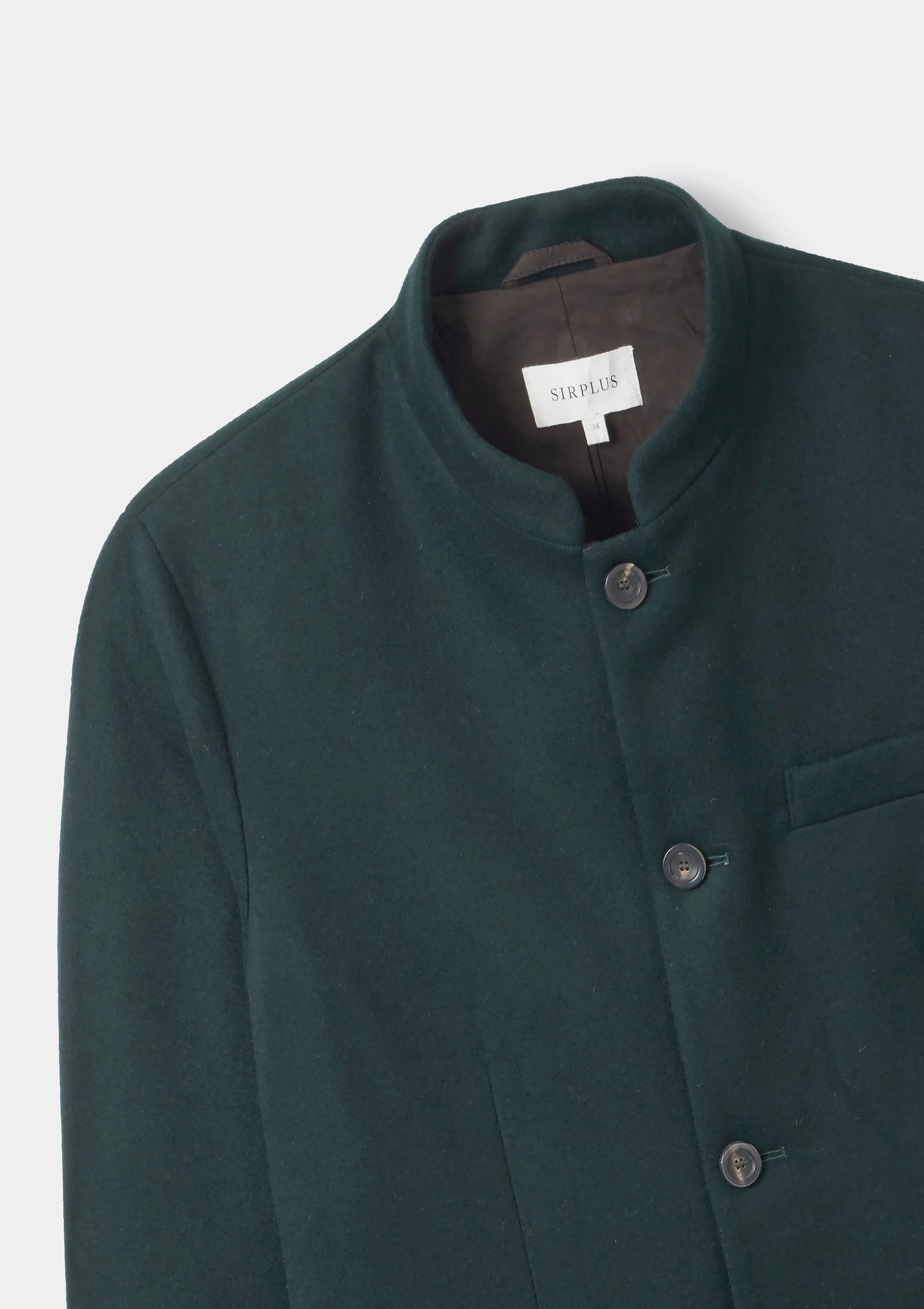 Forest Green Wool Cashmere Nehru Jacket