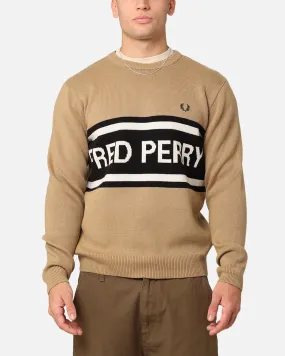 Fred Perry Graphic Sweater Warm Stone