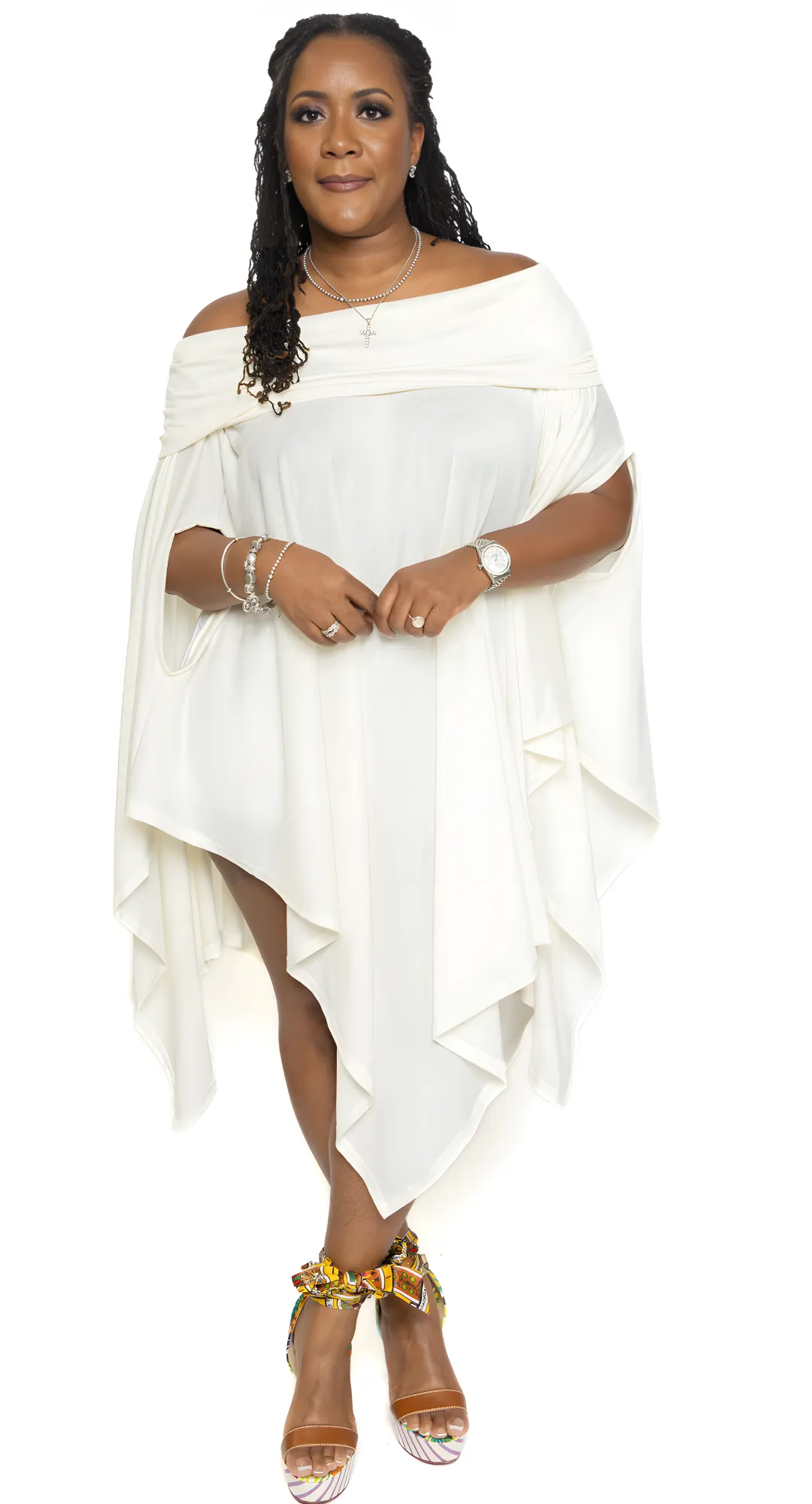 Gaban Ivory Poncho Dress