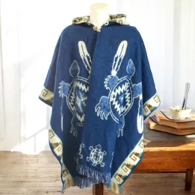 Handmade Ponchos blue ( turtle)