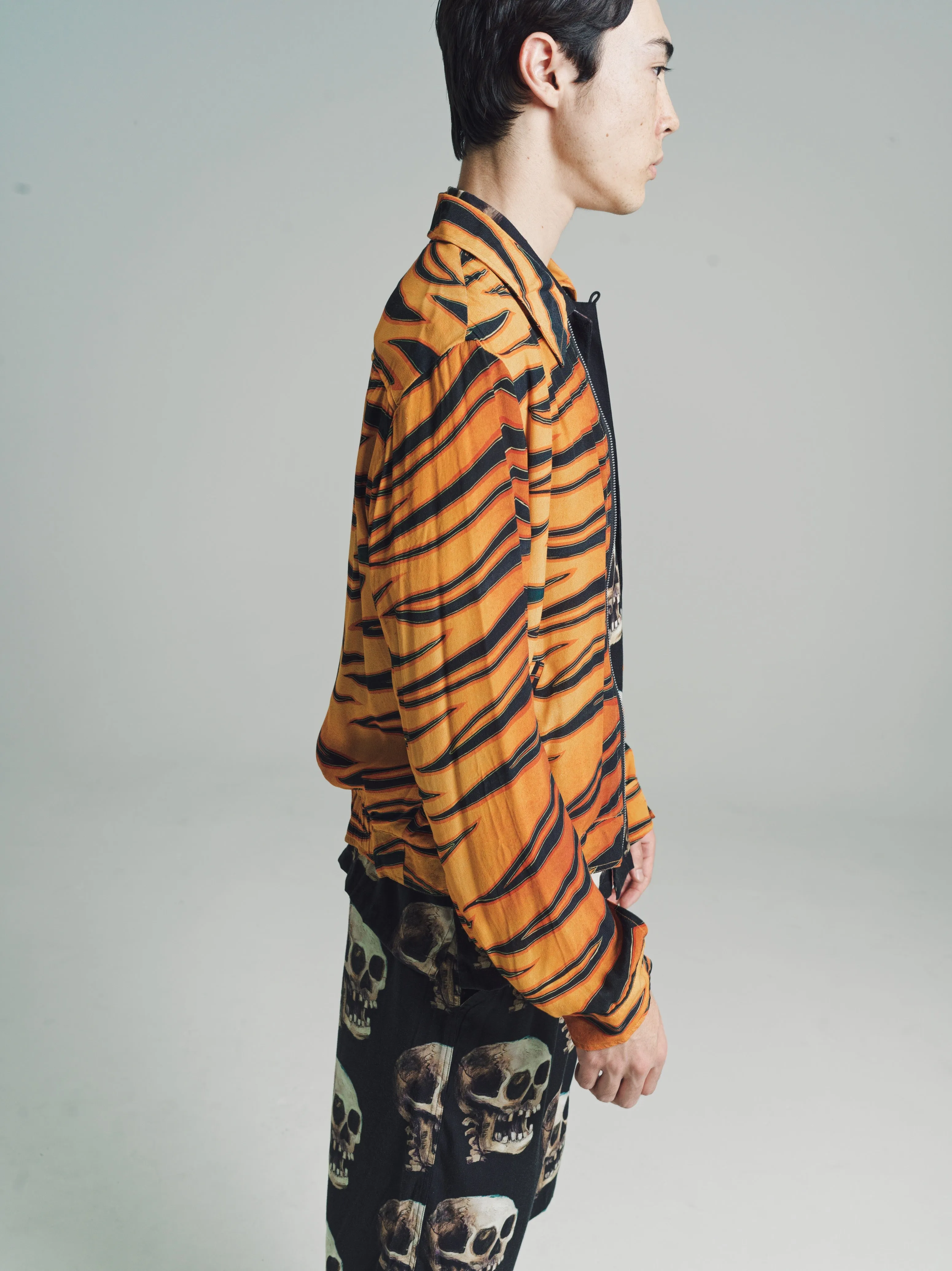 'Harimau' Tiger Print Zip Blouson Jacket