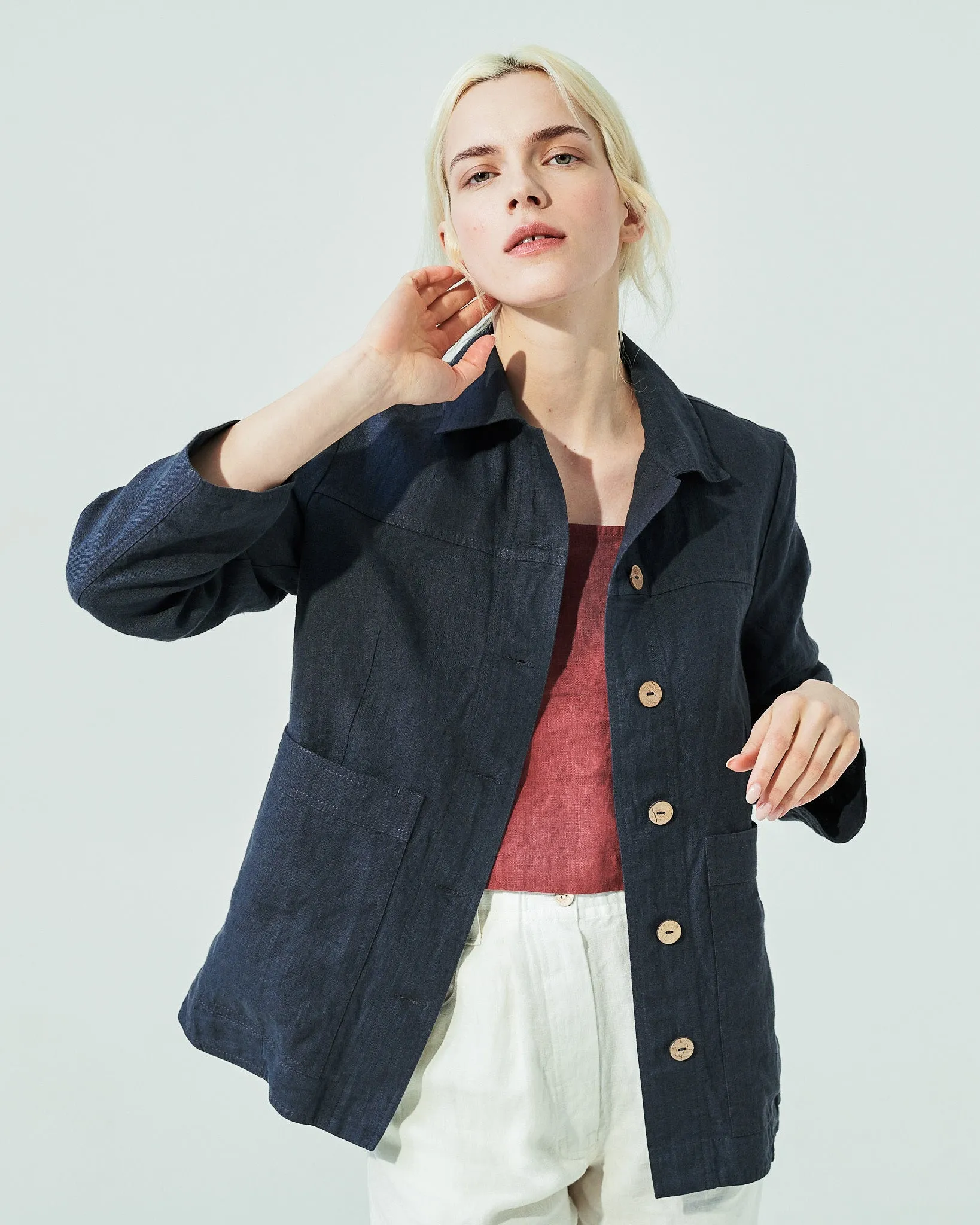 HELSINKI button down linen jacket (SS24)