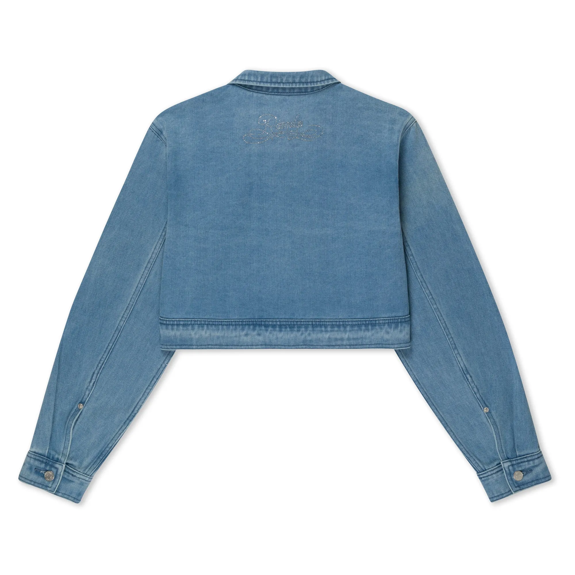 Hyaena Cropped Denim Jacket (Medium Wash)