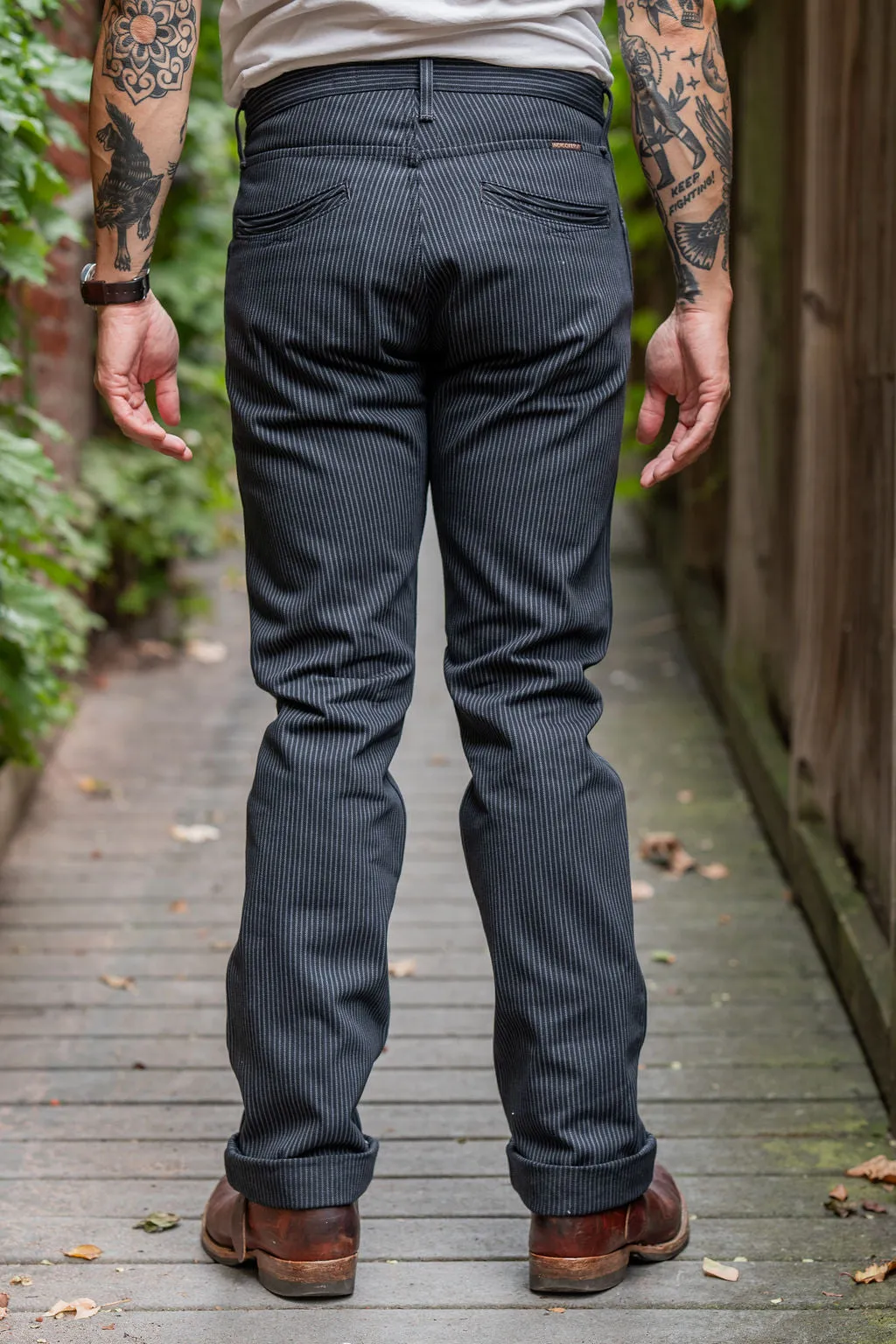 Indigofera Swearengen Pant - Grey/Black Hickory Stripe