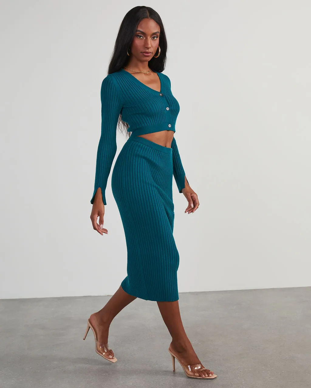 Jillian Ribbed Midi Skirt