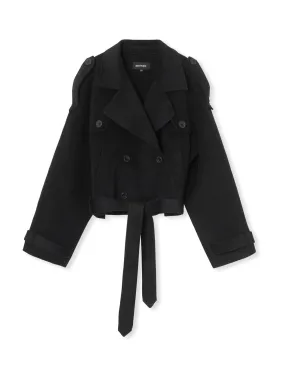 John Wool Trench Jacket - Black