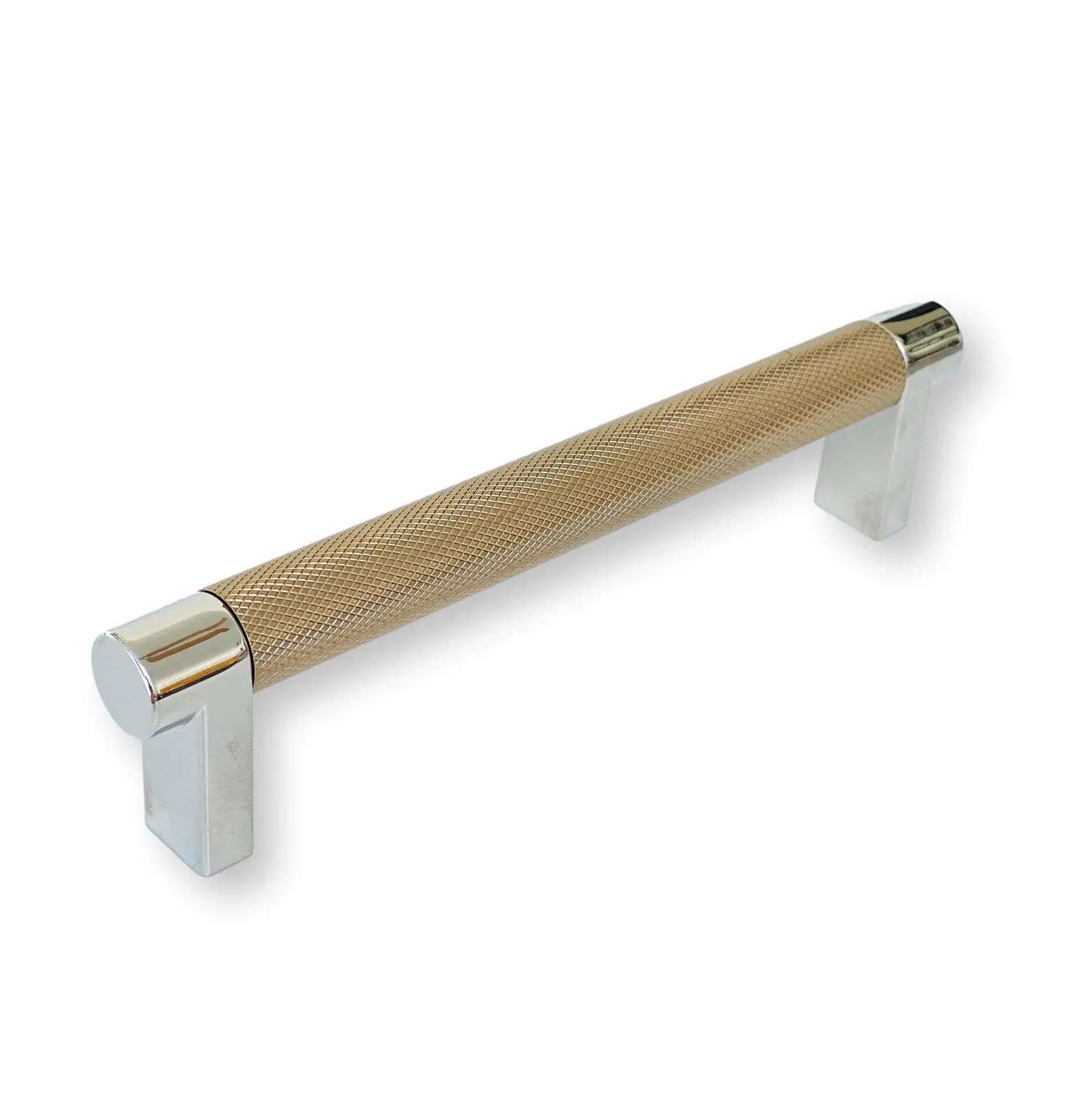 Knurled Select Champagne Bronze and Nickel Drawer Pulls