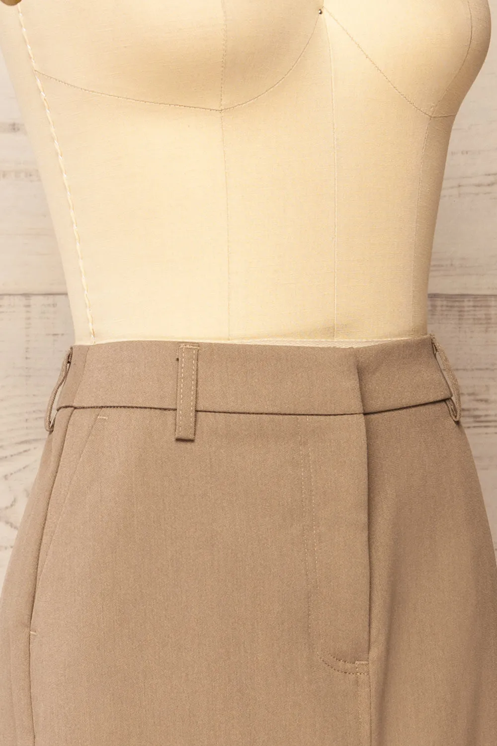 Lacombe | Taupe Midi A-Line Skirt