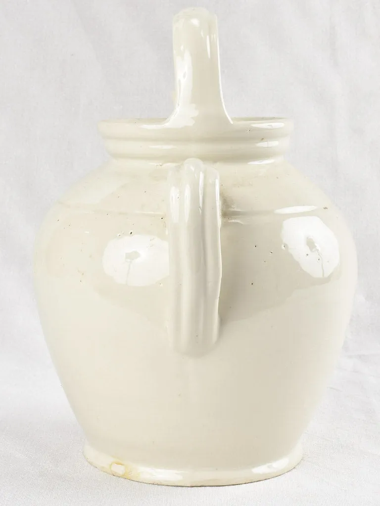 Large white water pitcher with lid 13"