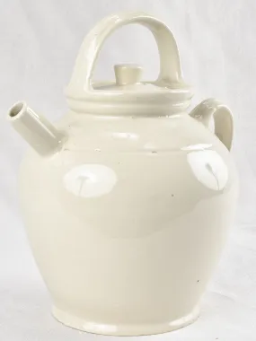 Large white water pitcher with lid 13"