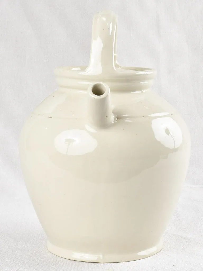 Large white water pitcher with lid 13"