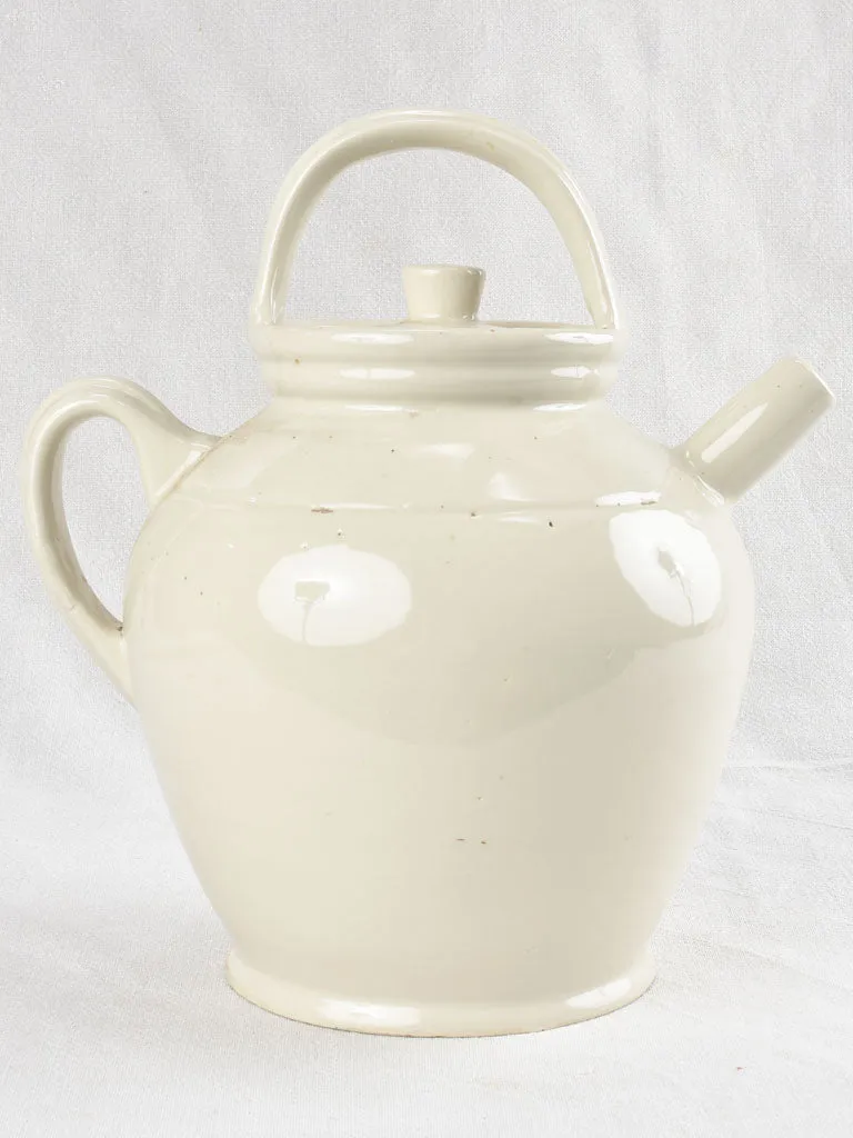 Large white water pitcher with lid 13"