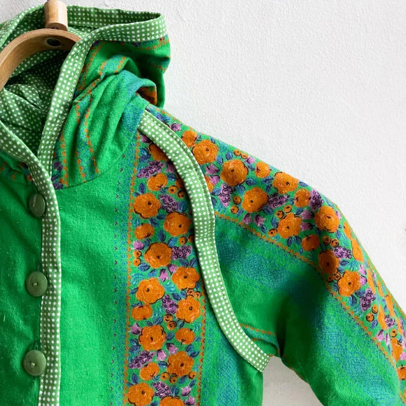 Limited Edition Lined Hooded Jacket - Green Floral