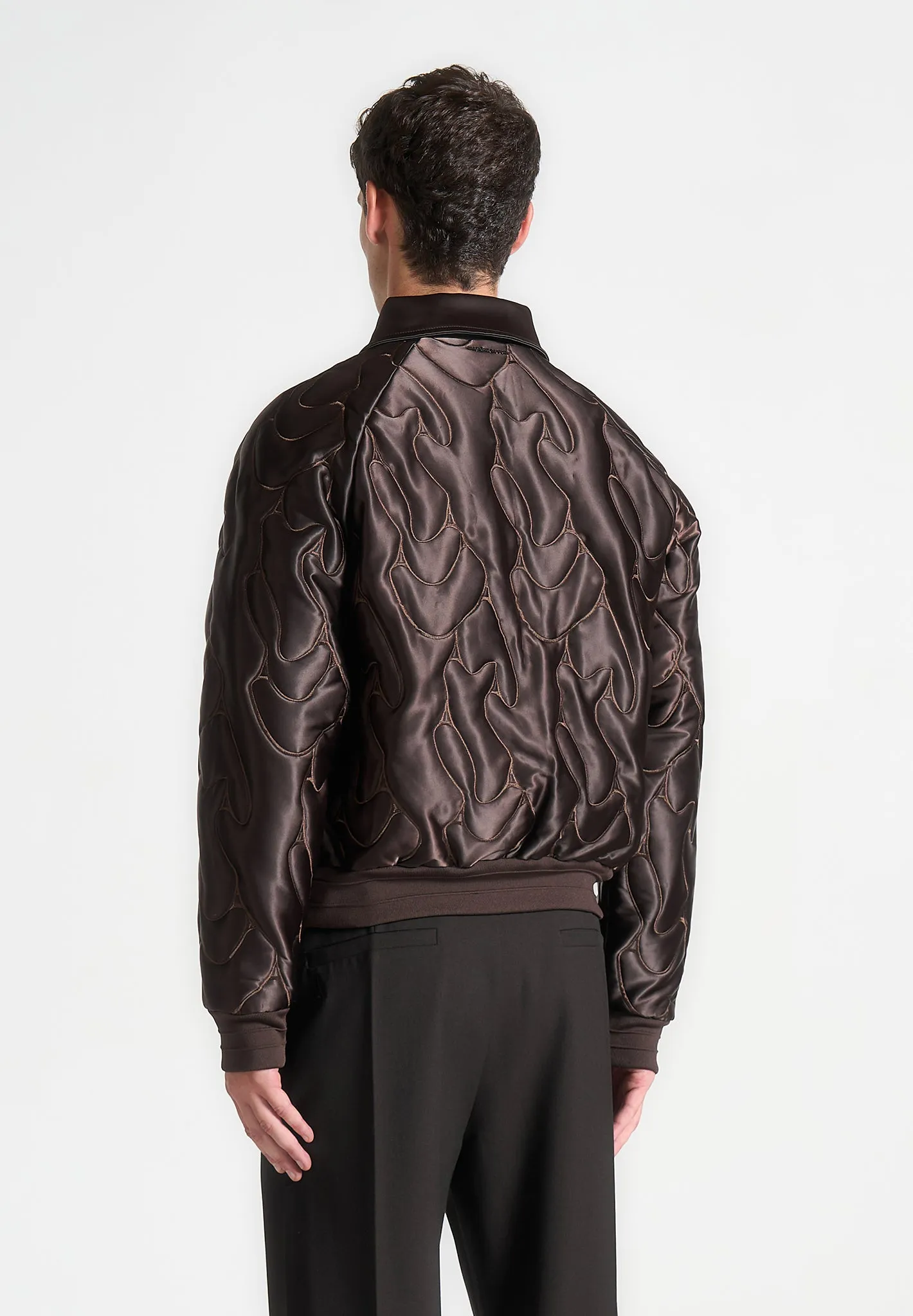 Limited Edition Satin Embroidered Jacket - Brown