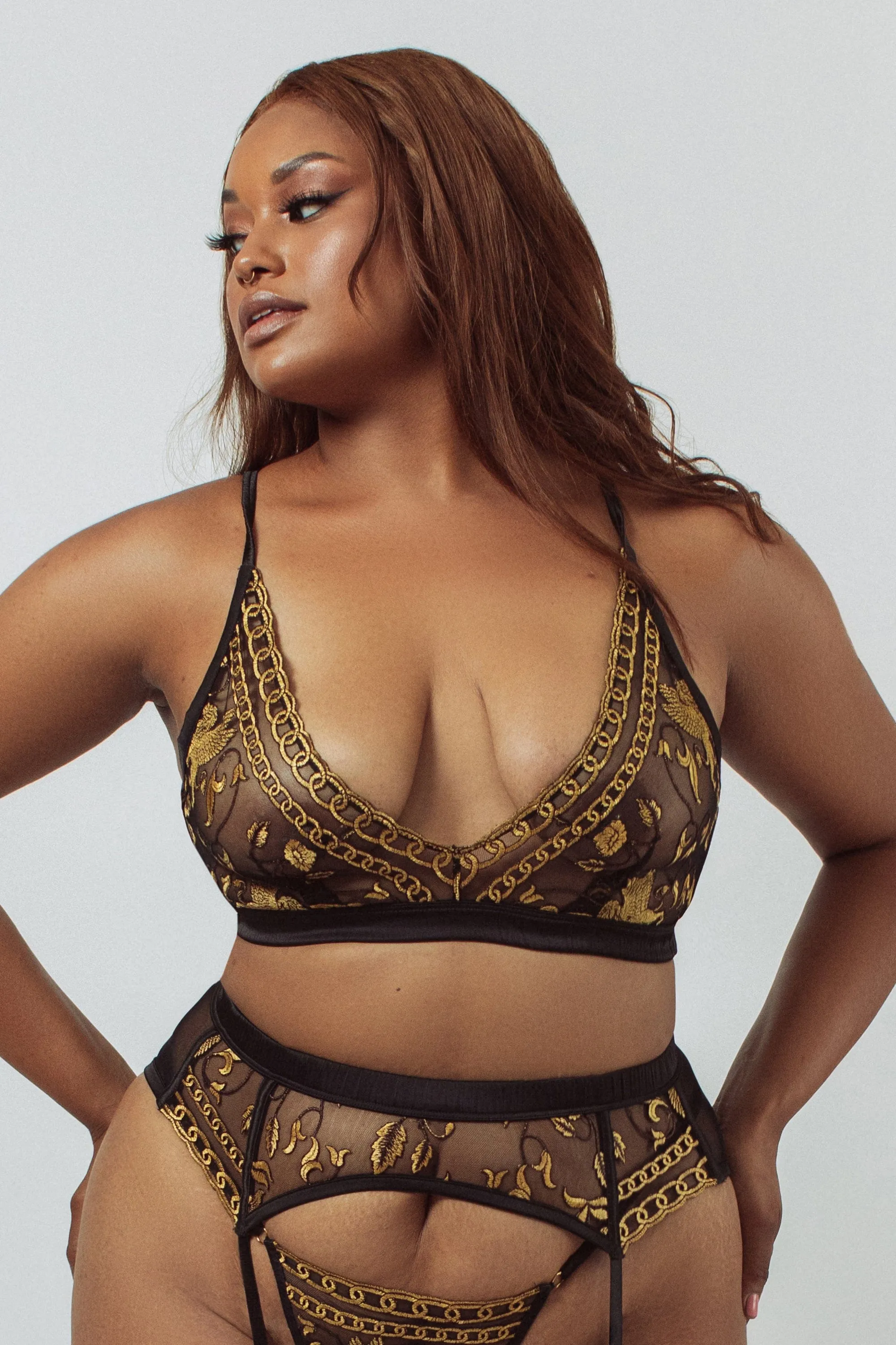 Lioness Longline Black Bralette