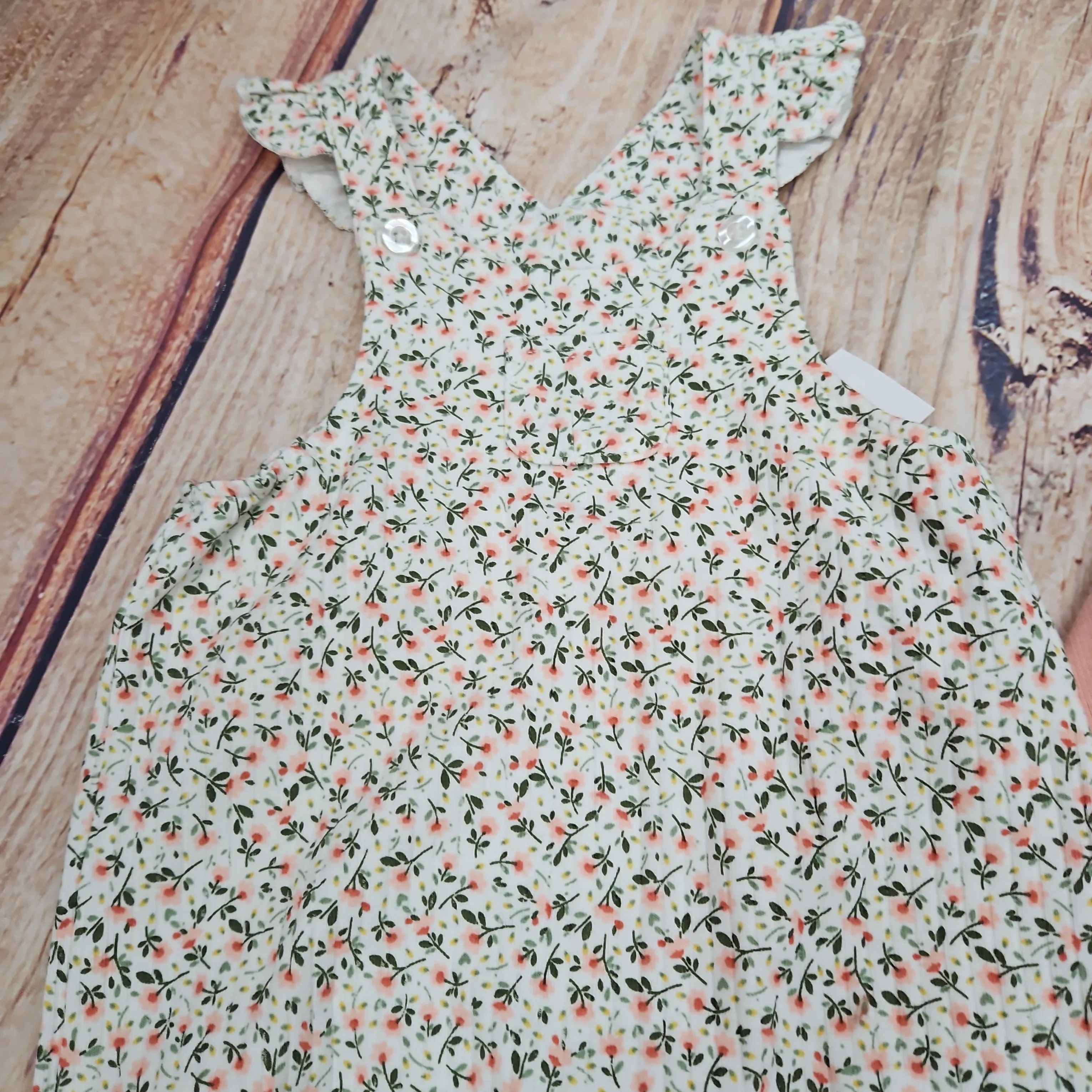 LITTLE ME DITSY FLORAL OVERALL SET