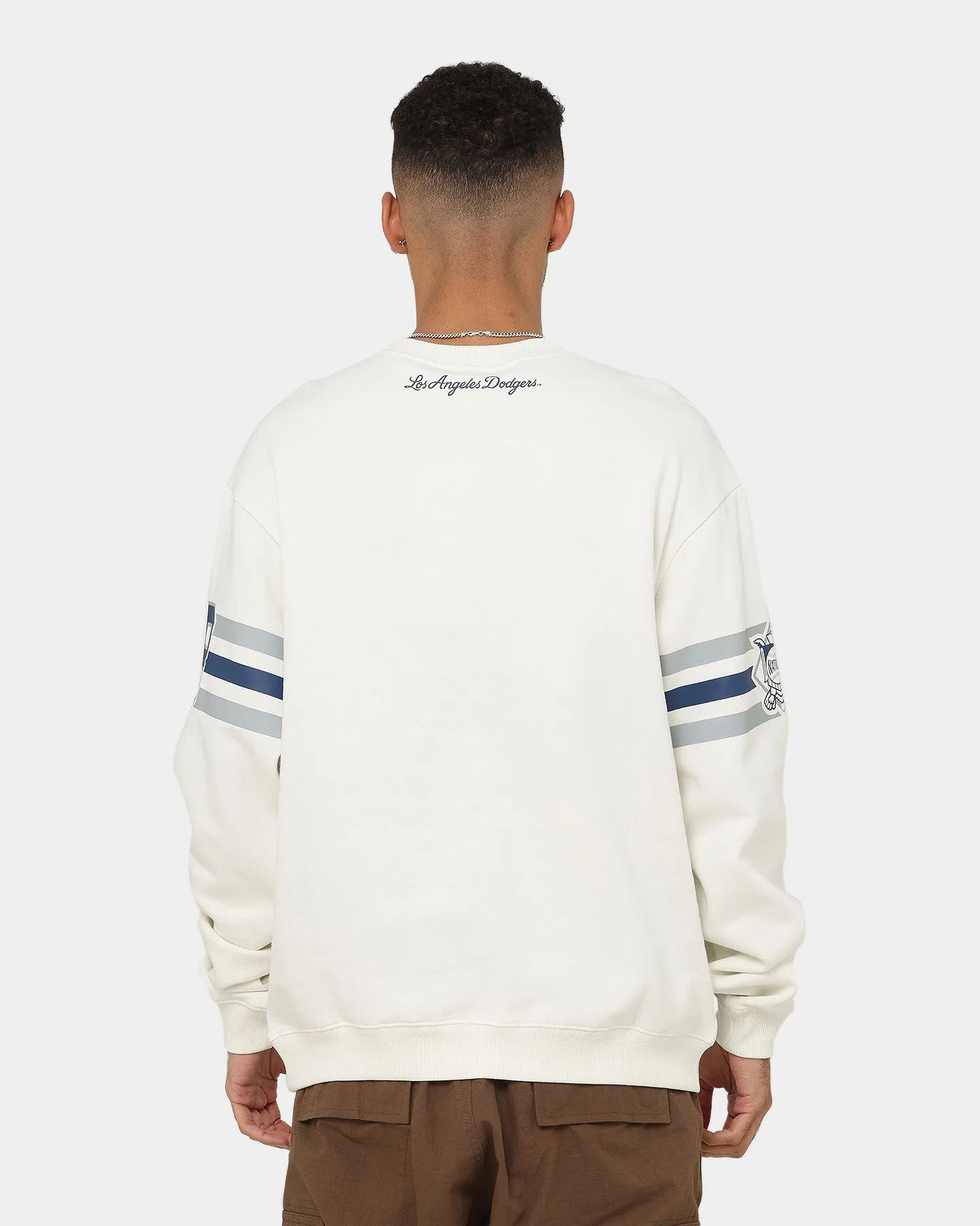 Majestic Athletic Los Angeles Dodgers Champion Arch Stripe Crewneck Optic White