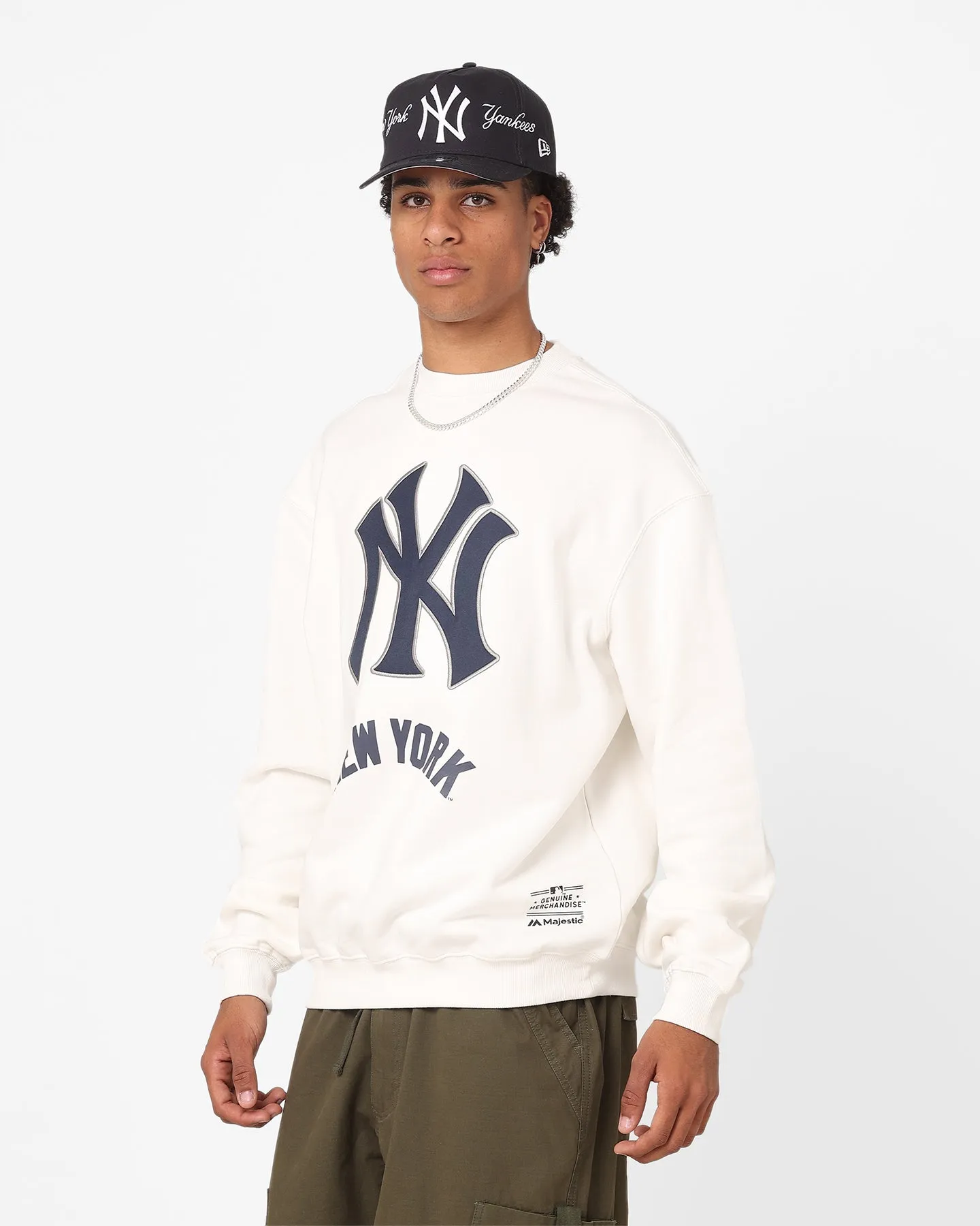 Majestic Athletic New York Yankees Athletic Logo Crewneck Vintage White