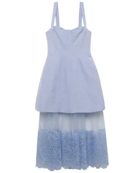 Marina Blue Sleeveless Callan Bustier Midi Dress