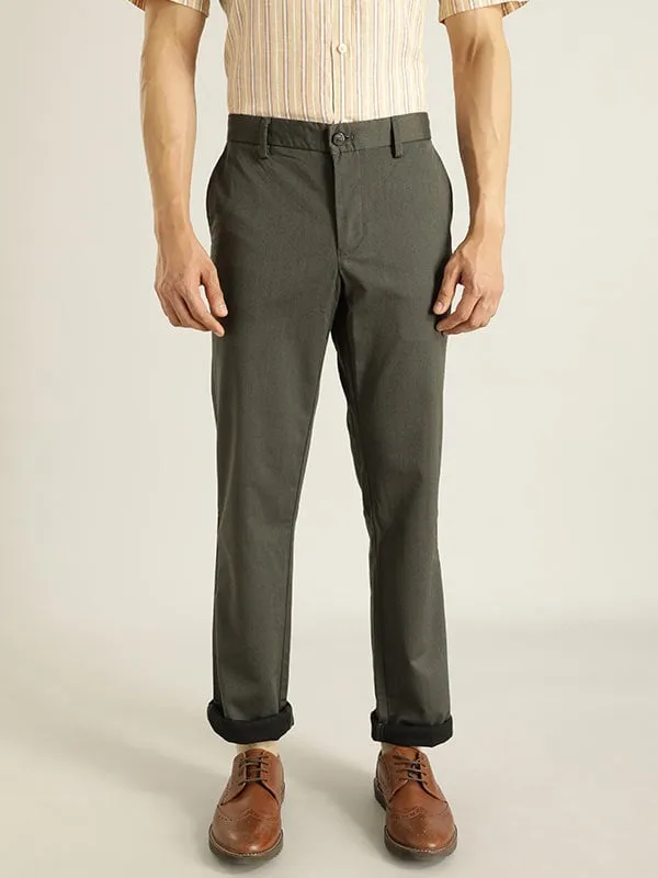 Men Kansas Fit Polyester Blend Trouser