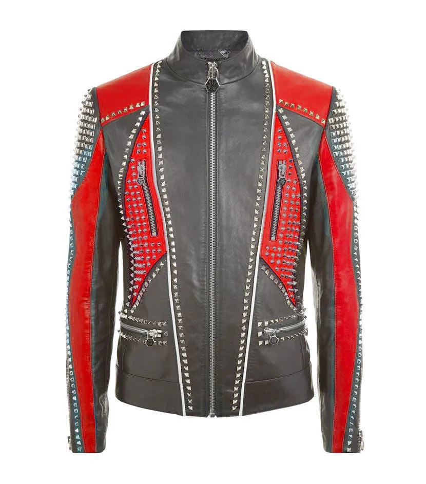 Men Studded Designer Leather Jacket