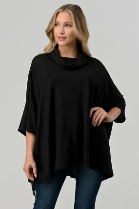 MISS B Black Poncho Top M/L