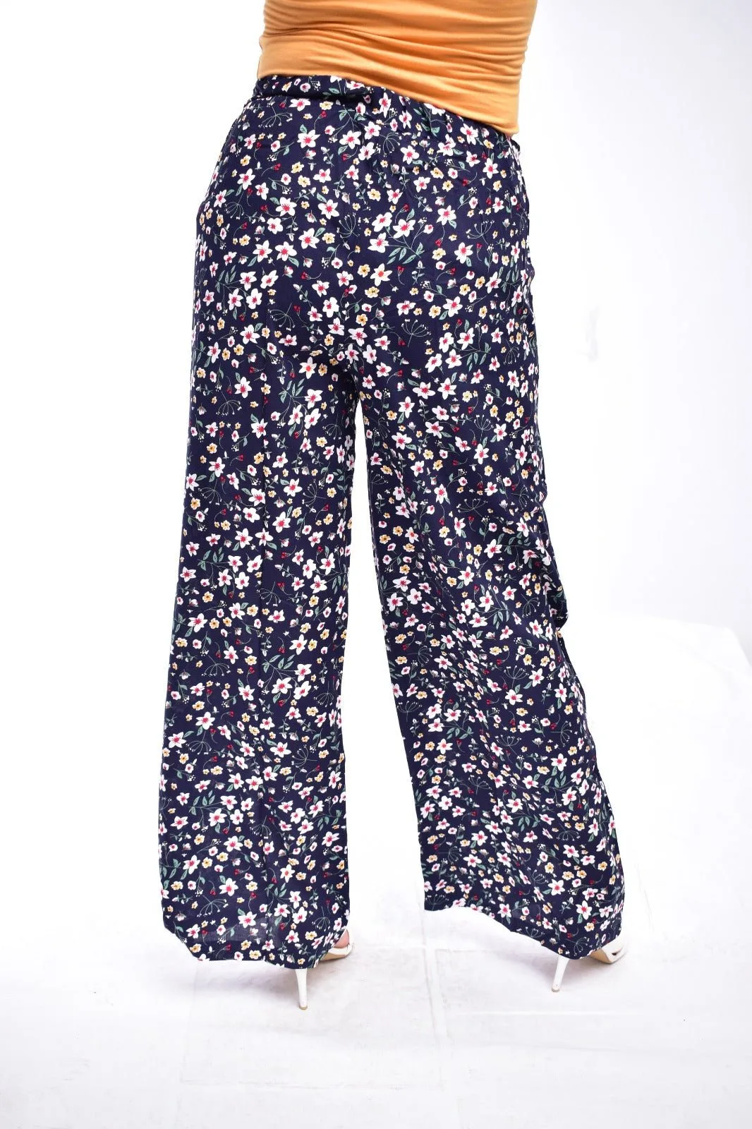 Navy Floral Palazzo Pants