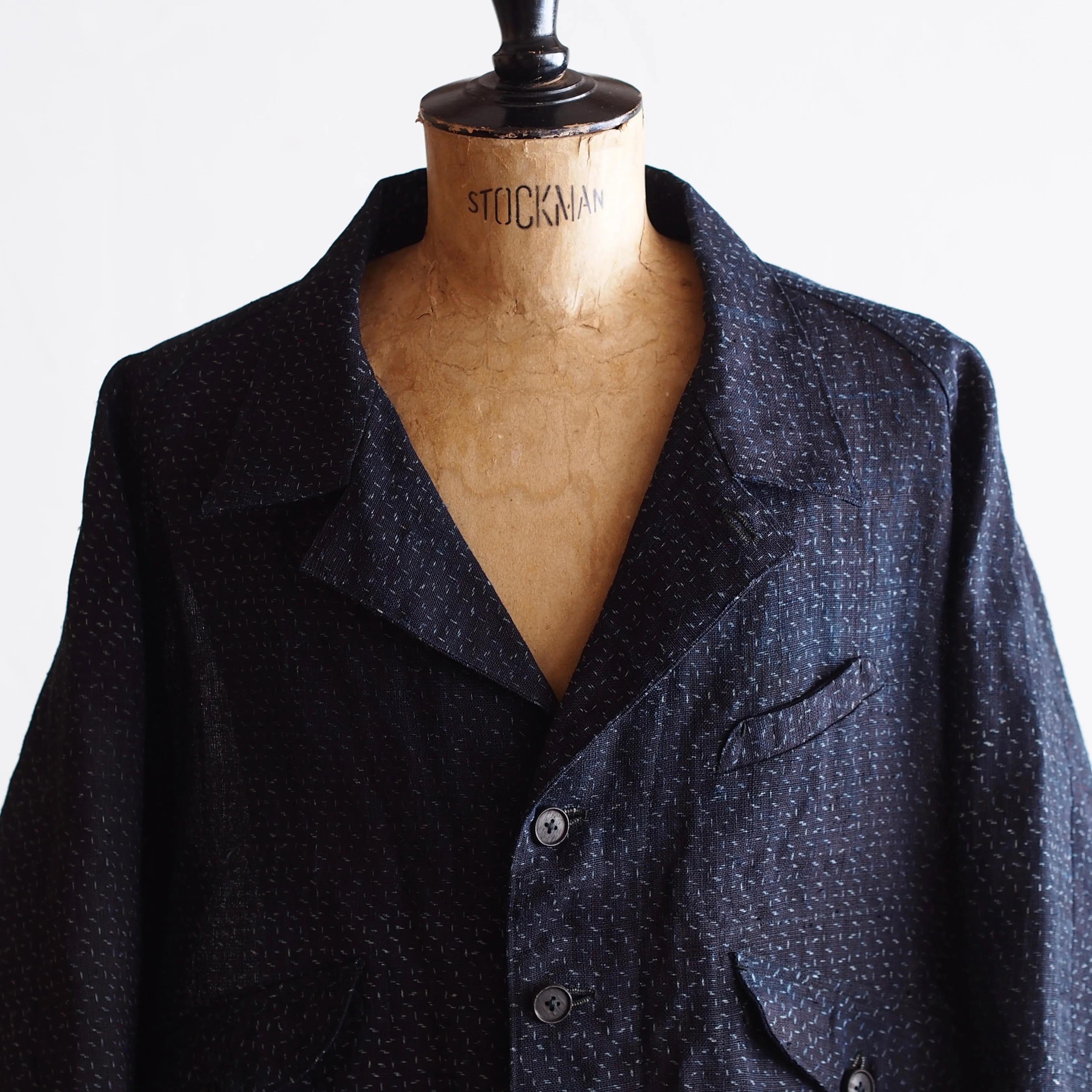 NORA SHORT JACKET~Japan old indigo ramie fabric~