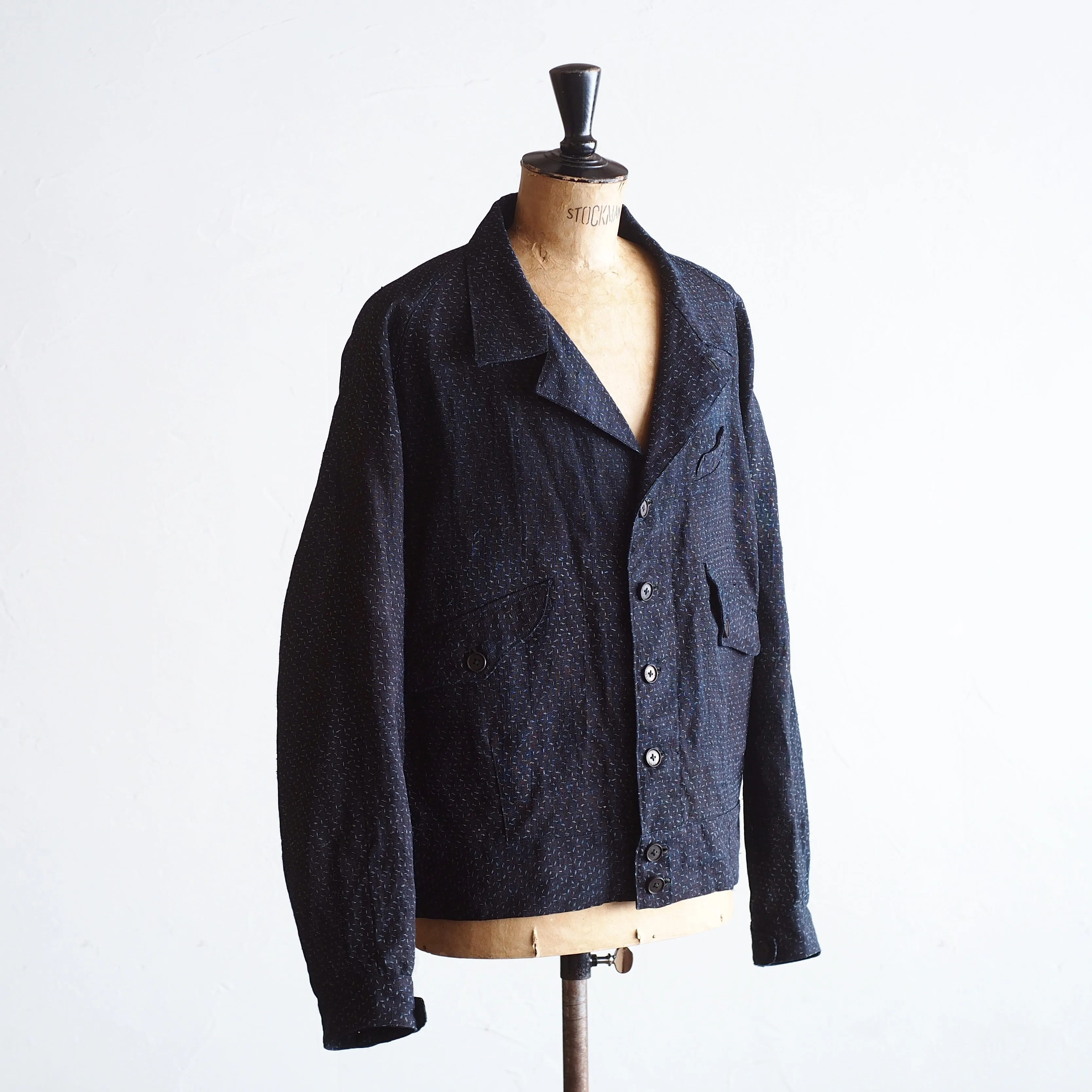 NORA SHORT JACKET~Japan old indigo ramie fabric~