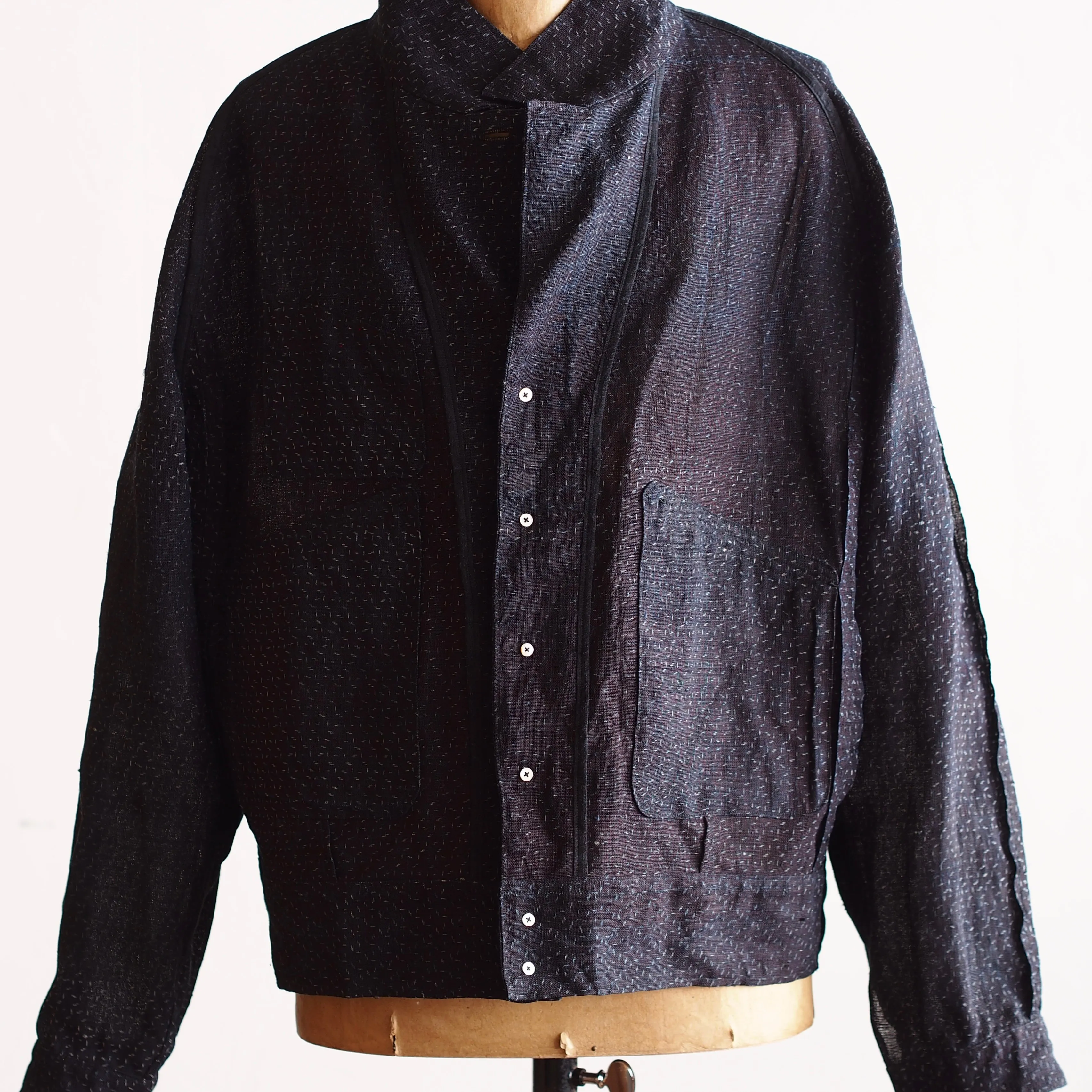 NORA SHORT JACKET~Japan old indigo ramie fabric~