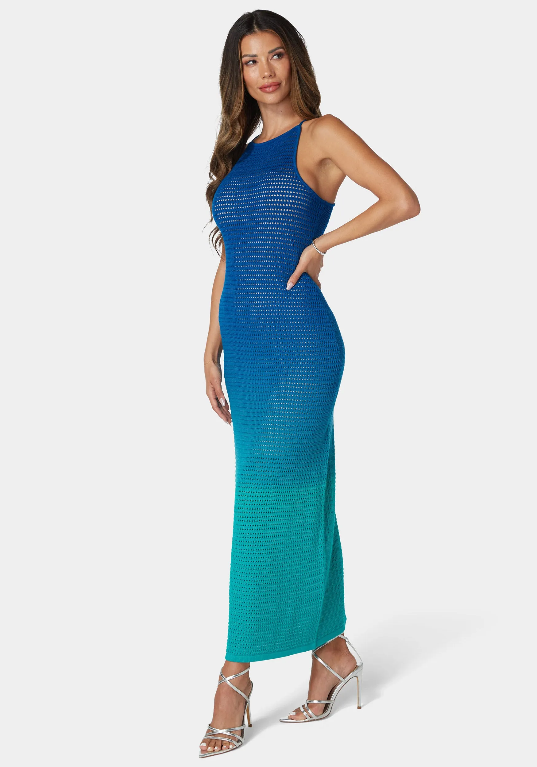 Ombre Crochet Slip Maxi Dress