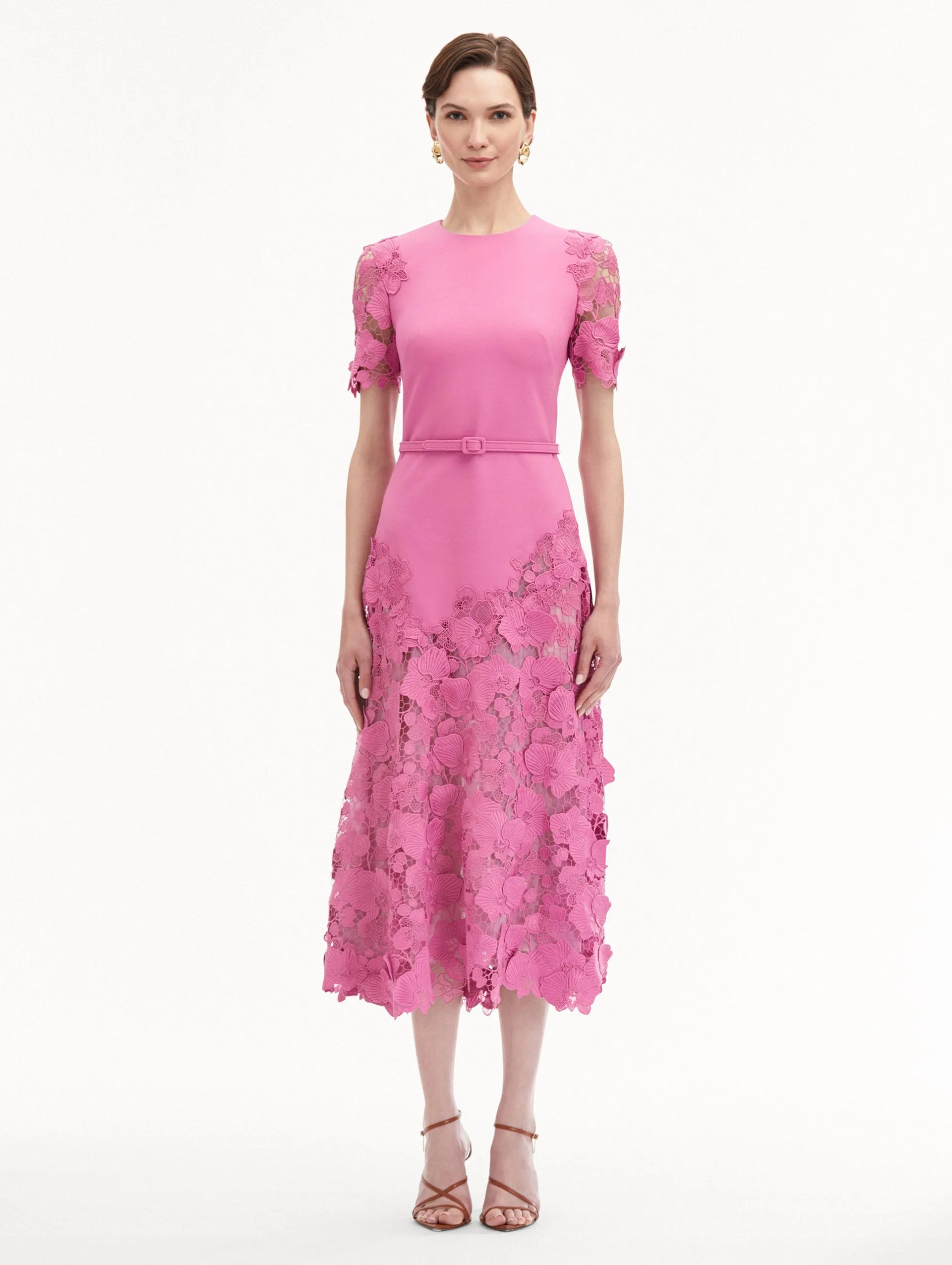 Orchid Guipure Lace Inset Dress