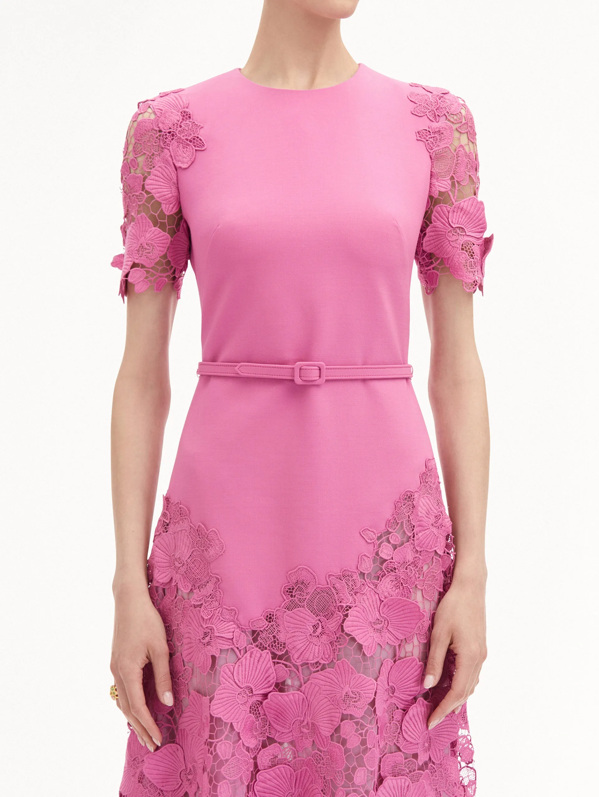 Orchid Guipure Lace Inset Dress