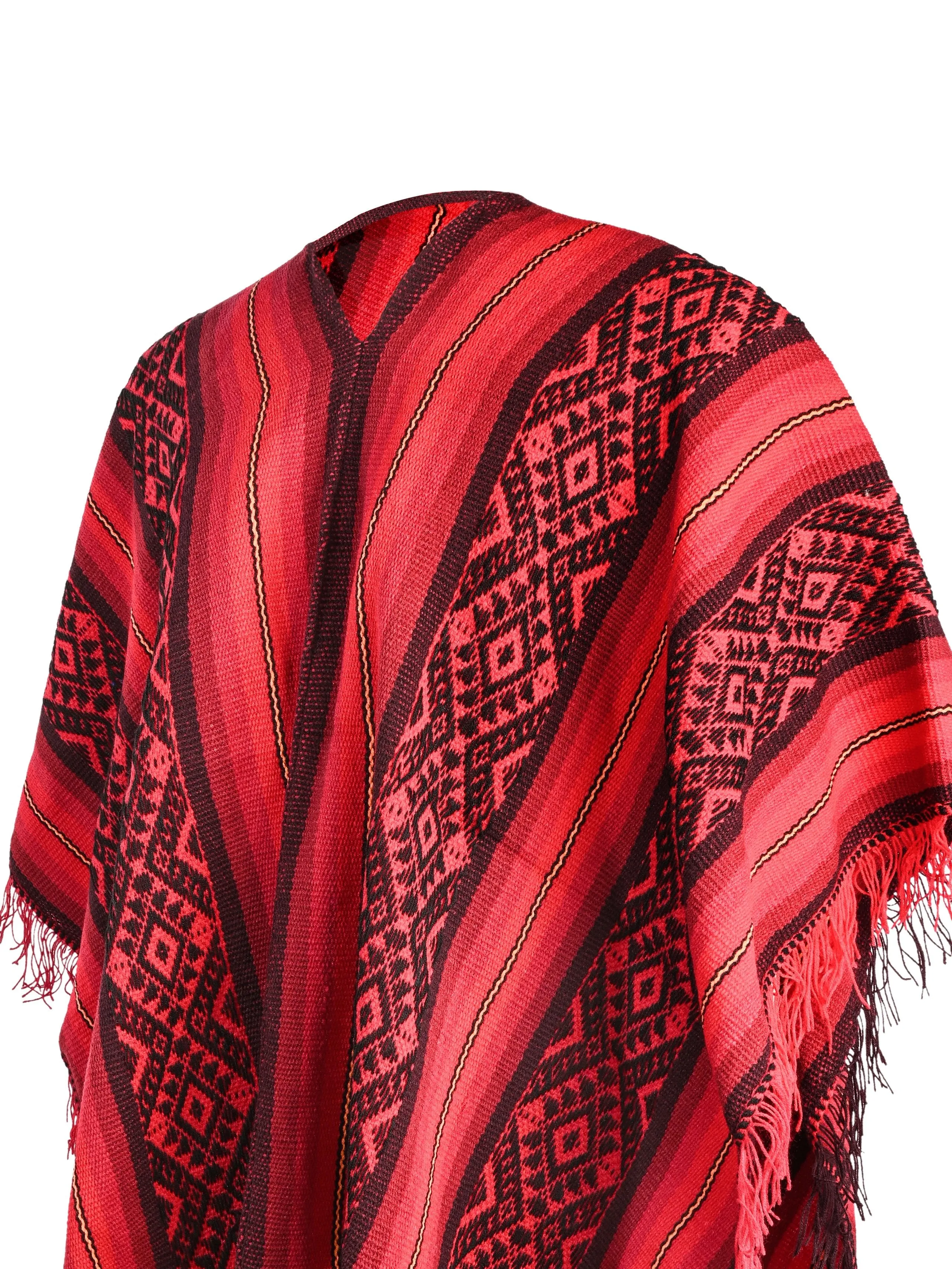 Peruvian Traditional Wool Blend Poncho