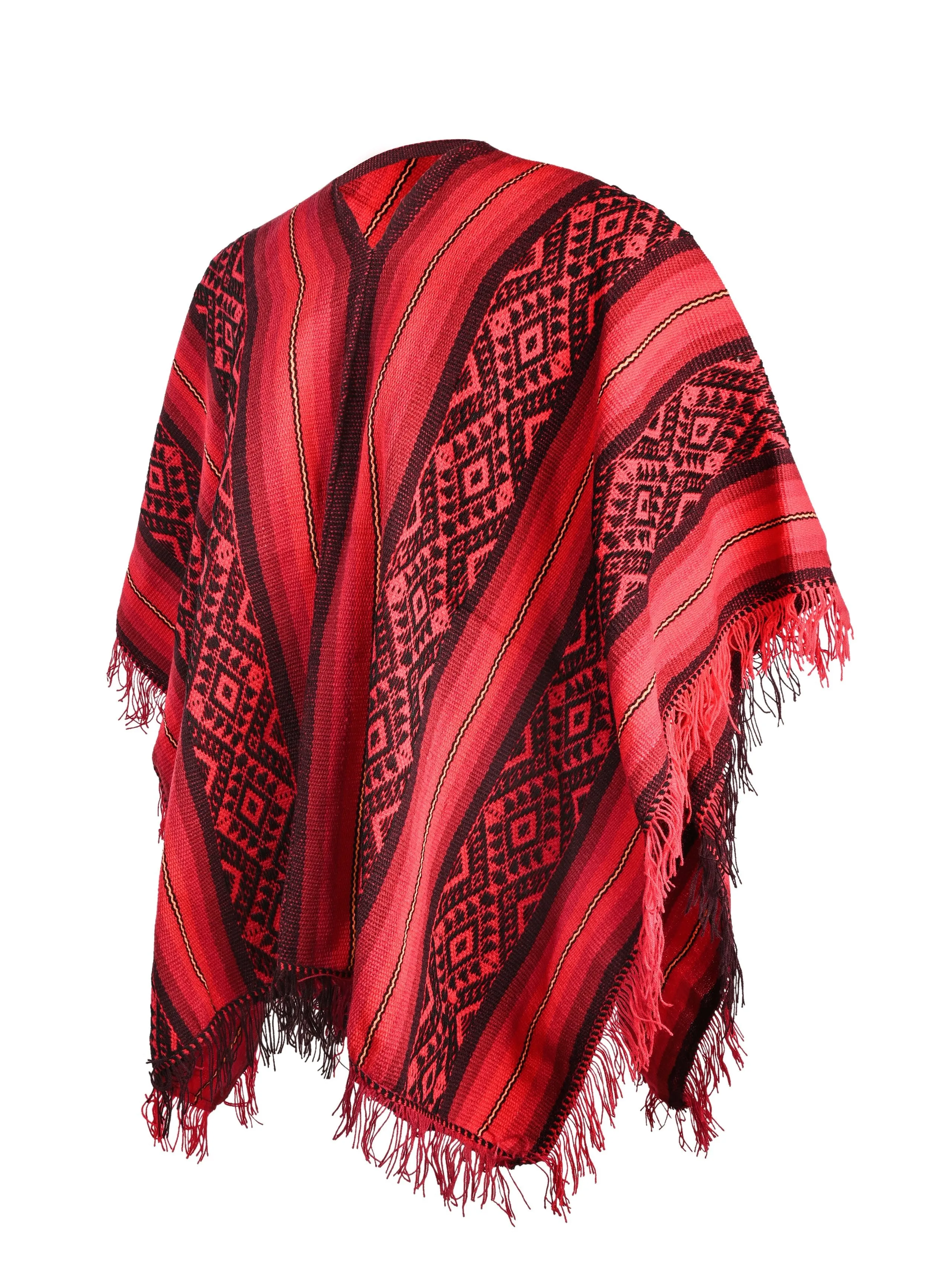 Peruvian Traditional Wool Blend Poncho