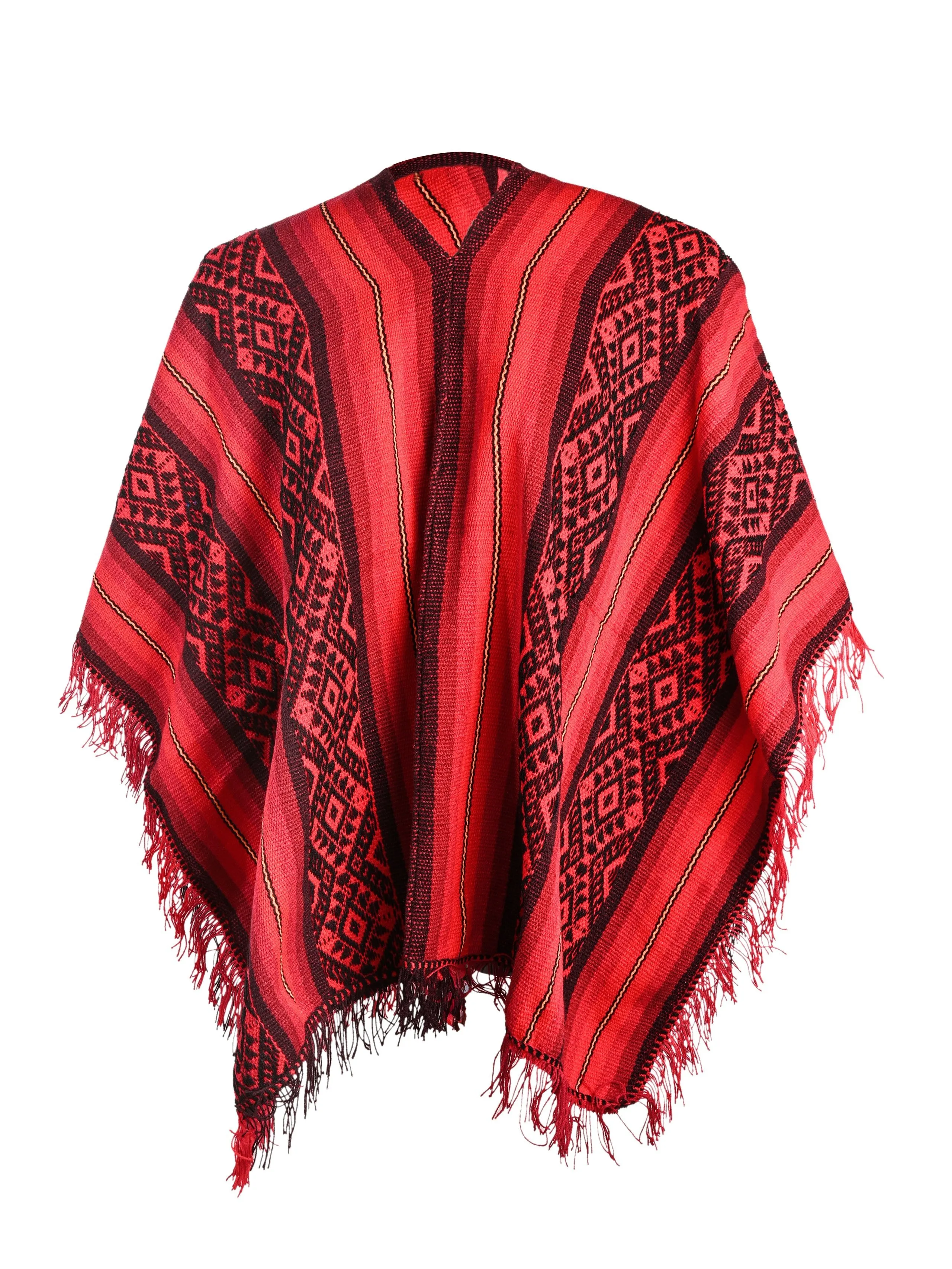 Peruvian Traditional Wool Blend Poncho