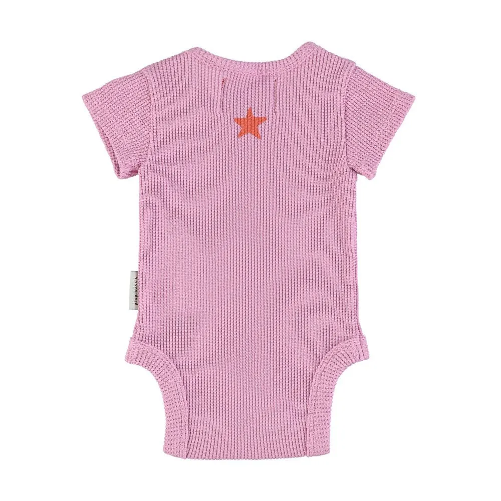 PIUPIUCHICK LAVANDER SHORT SLEEVE BABY ROMPER