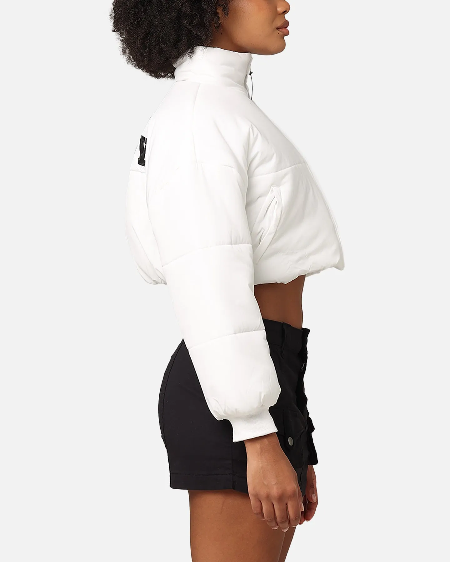 Playboy Bunny O Cropped Puffer Jacket White