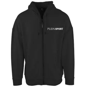 Plein Sport Logo On Back Zip Up Black Hoodie