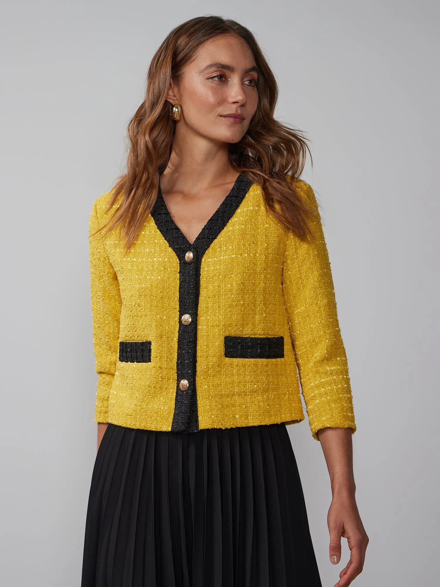 Plus Tweed Cropped Jacket