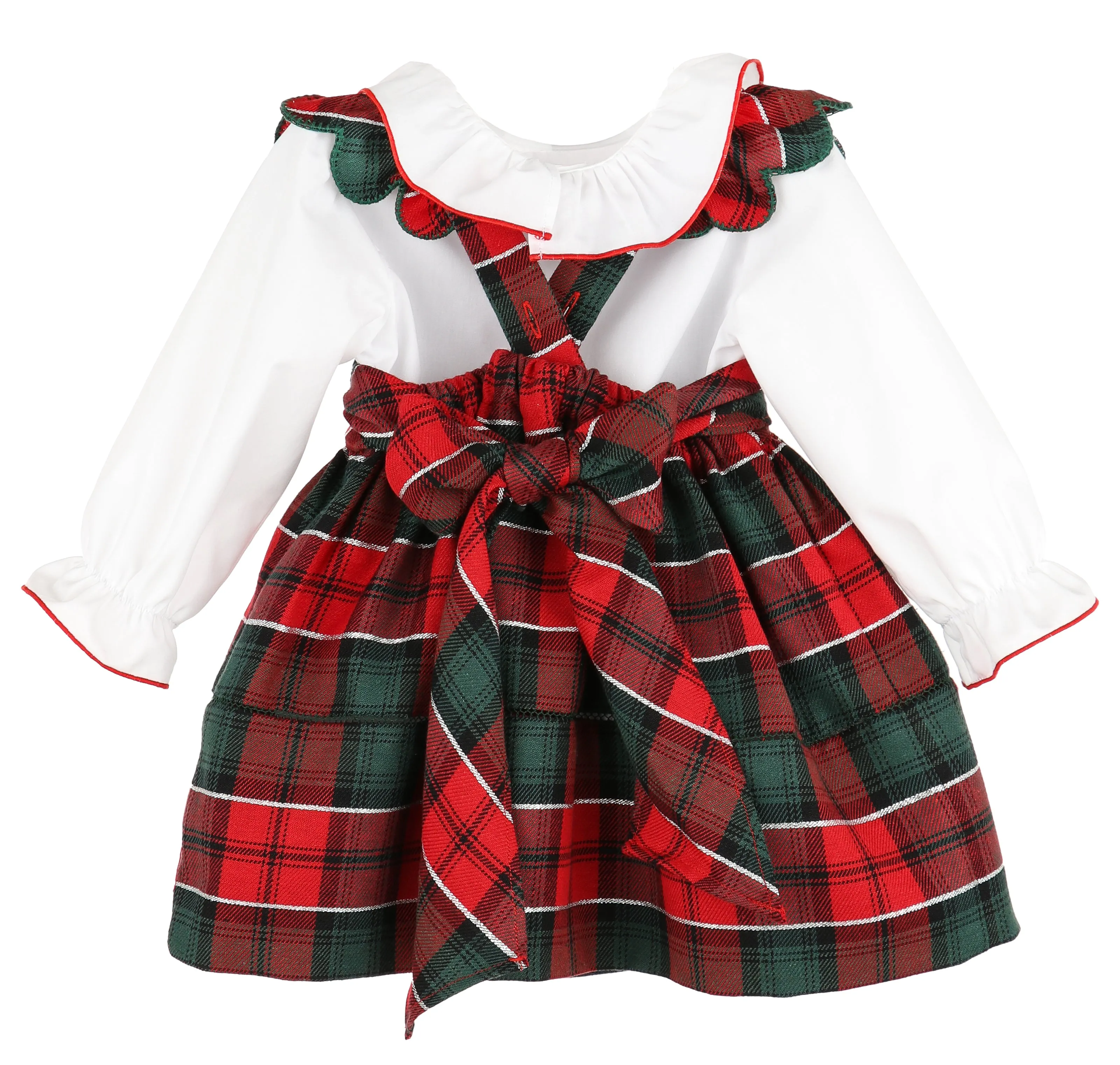 Red Plaid Pinafore Jumper and Blouse