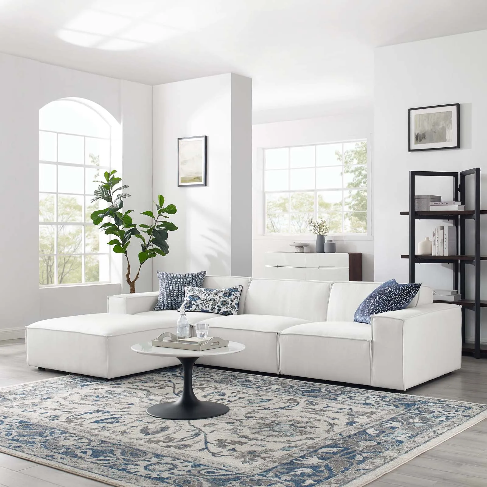 Restore 4-Piece Sectional Sofa White EEI-4113-WHI