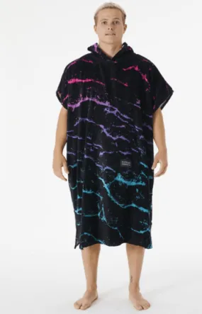 Rip Curl Print Hooded Changing Robe  Poncho Towel Black Blue